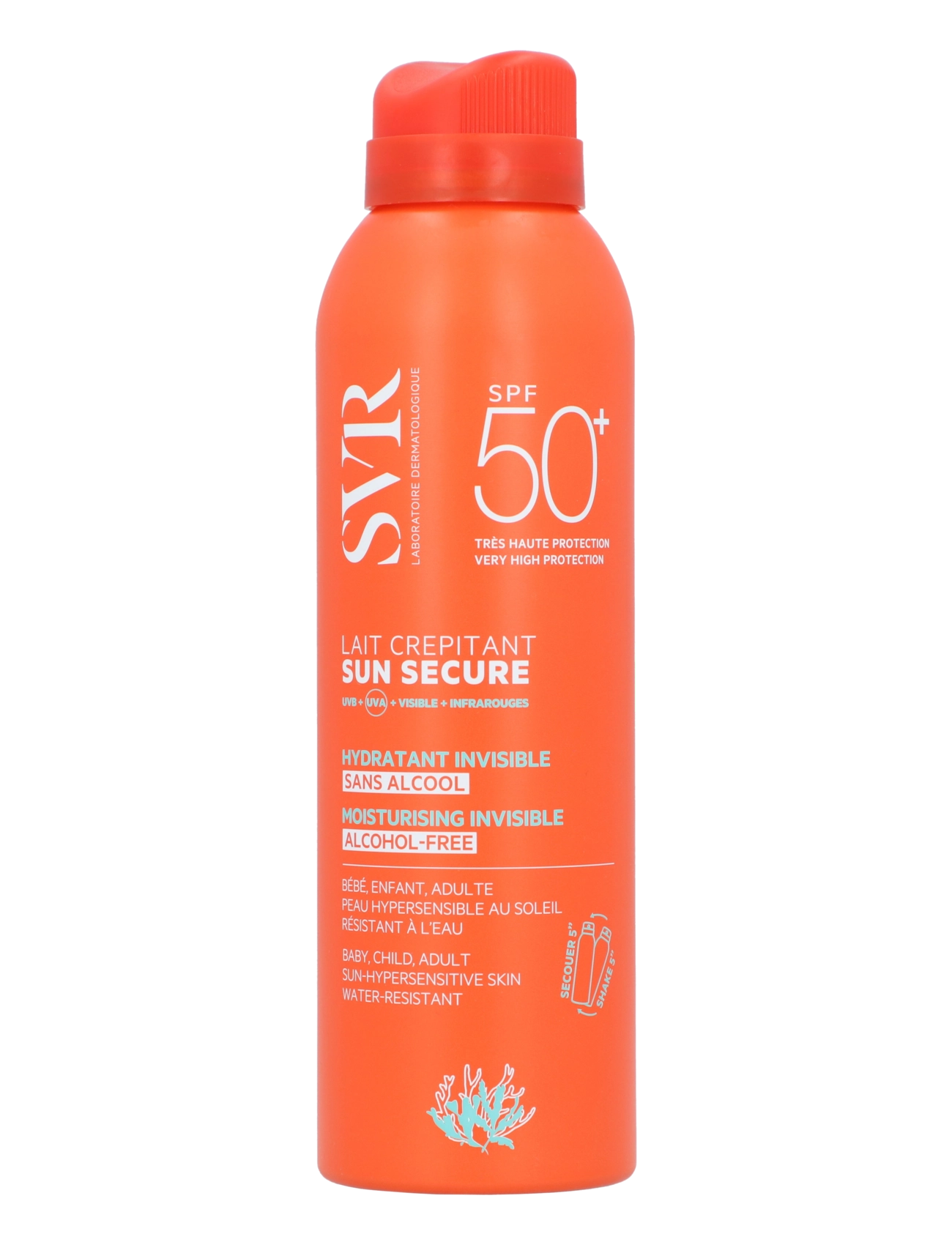 SVR Sun Secure Fizzy Milk Spf50+, 200 ml, Care, Nackt - Body, Beauty