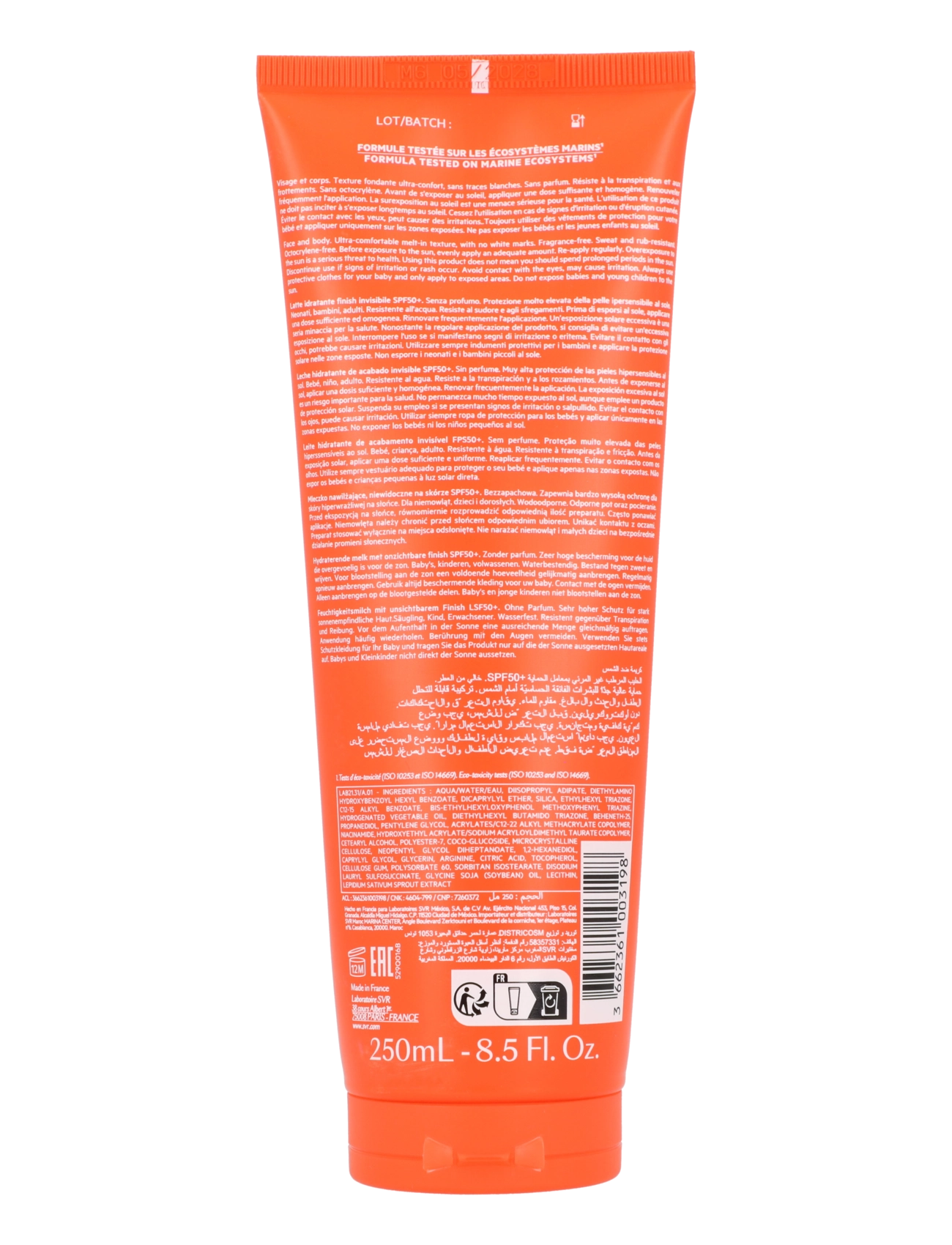 SVR - Sun Secure Fragrance-Free Milk SPF50+ - för kroppen - clear - 1