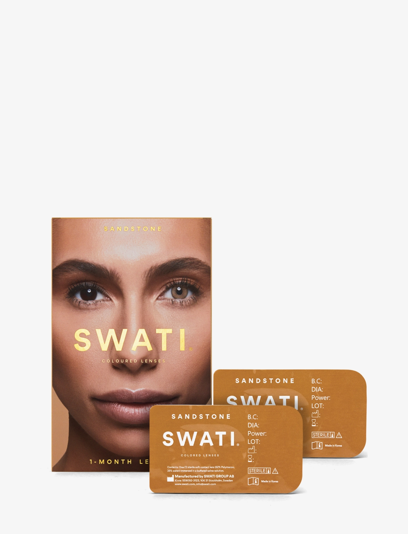 SWATI Cosmetics Sandstone- 1 Month, Farvet linse, Nude, Str: 30 g