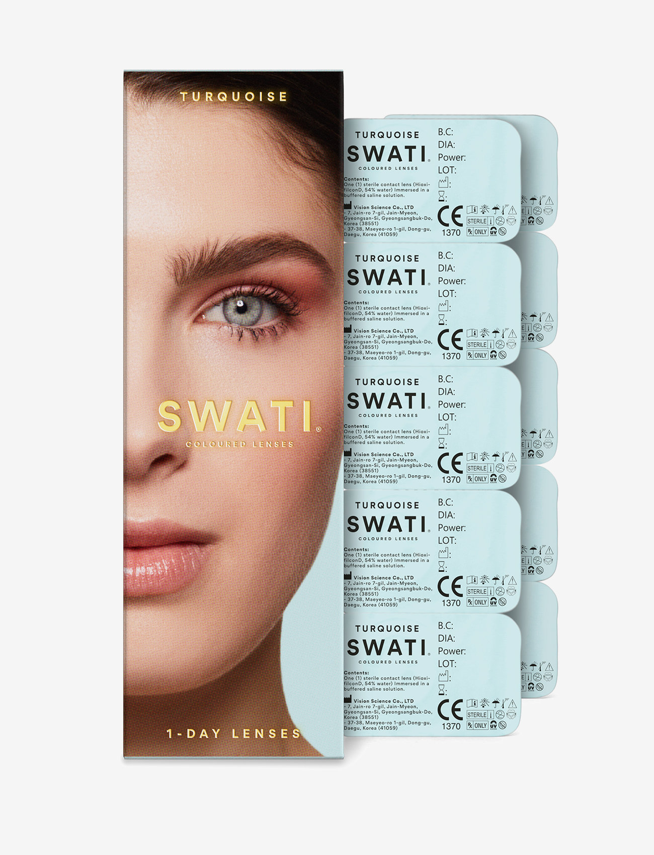 SWATI Cosmetics - TURQUOISE 1-DAY LENSES (2x5 pairs) - smink - turquoise - 1