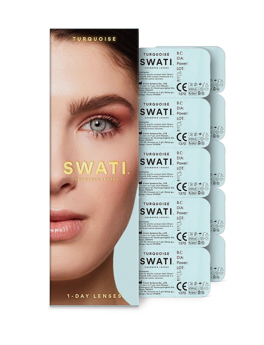 SWATI Cosmetics - TURQUOISE 1-DAY LENSES (2x5 pairs) - makeup - turquoise - 1