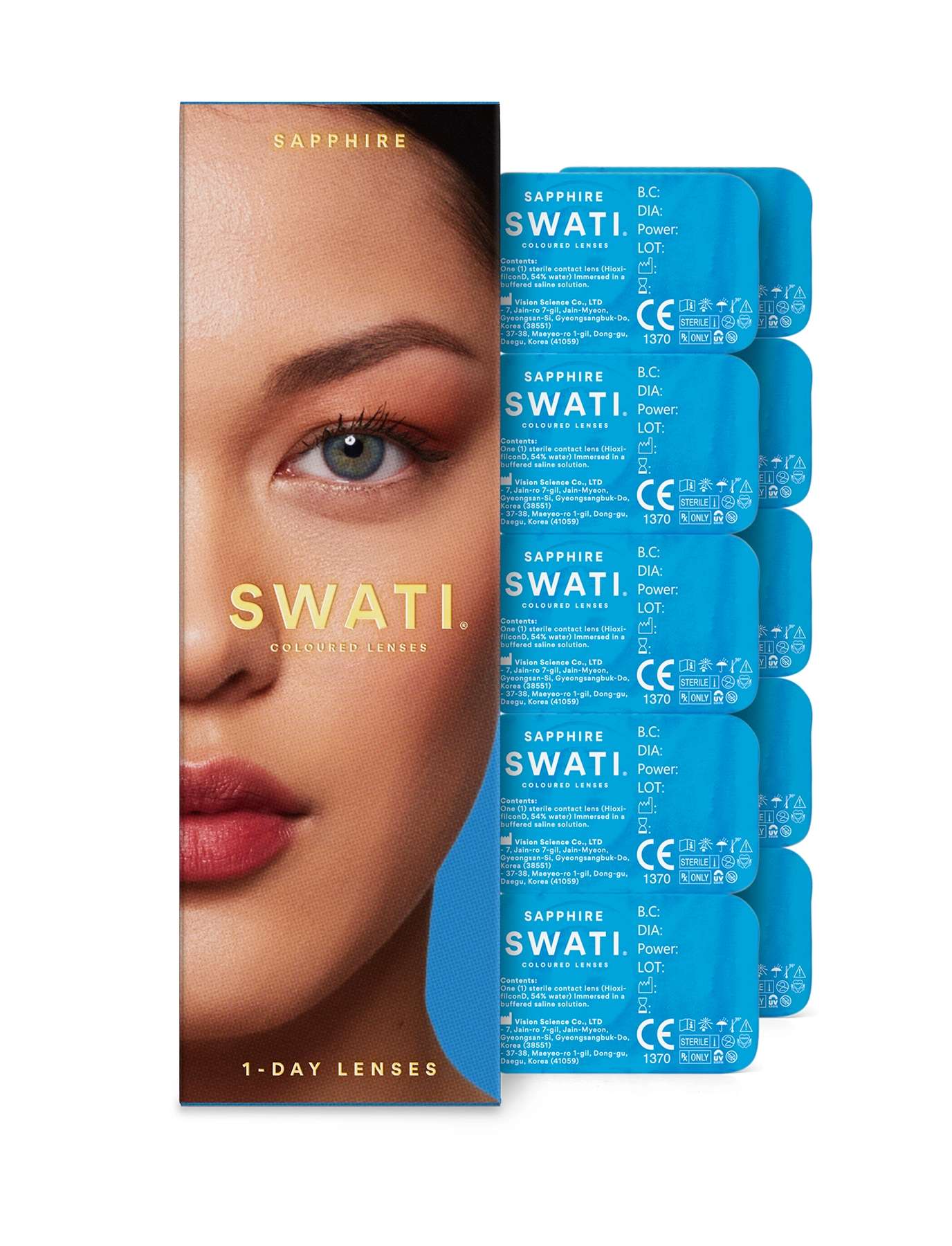 SWATI Cosmetics SAPPHIRE 1-DAY LENSES (2x5 pairs) - SWATI - SAPPHIRE / undefined