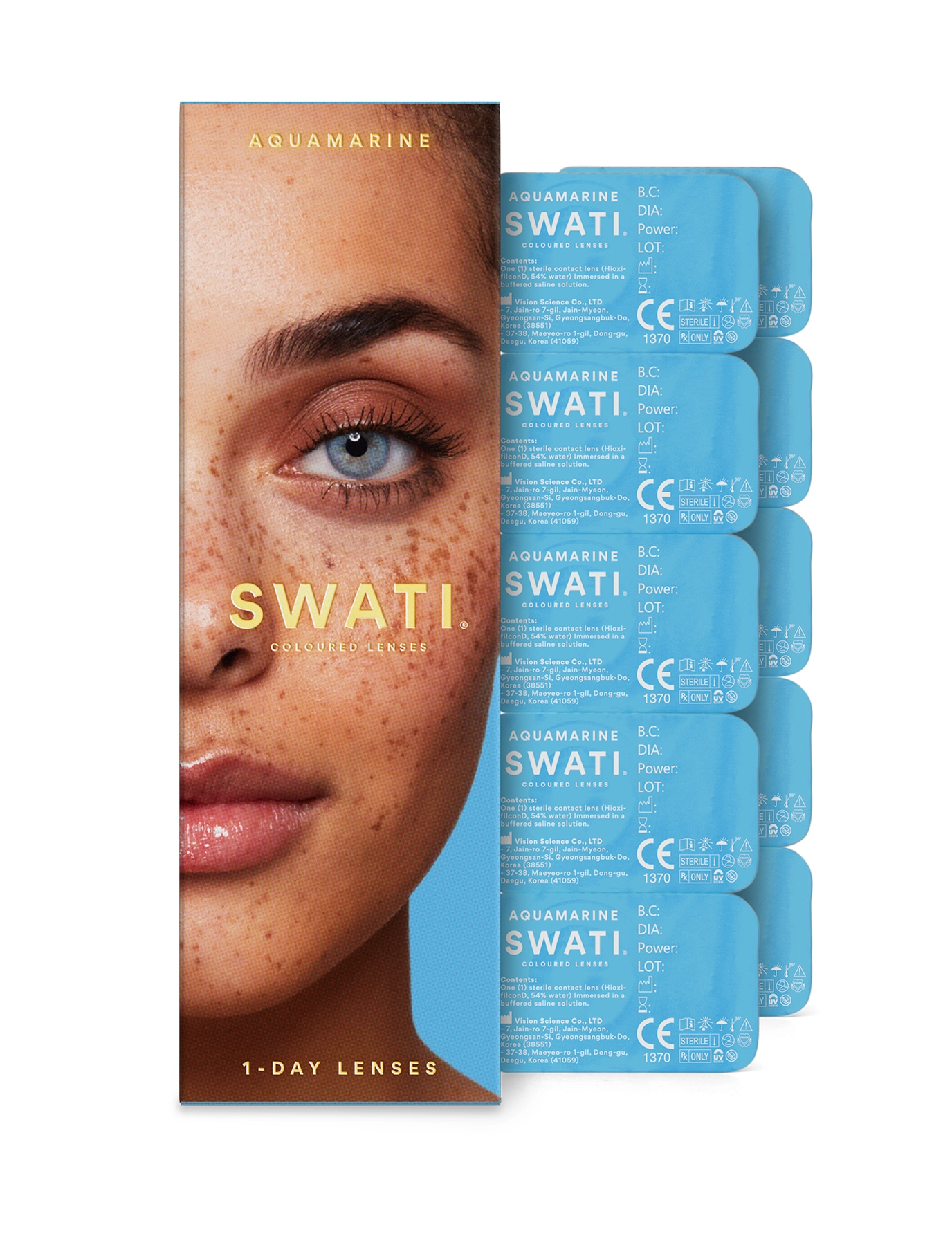 SWATI Cosmetics AQUAMARINE 1-DAY LENSES (2x5 pairs) - SWATI - AQUAMARINE / undefined