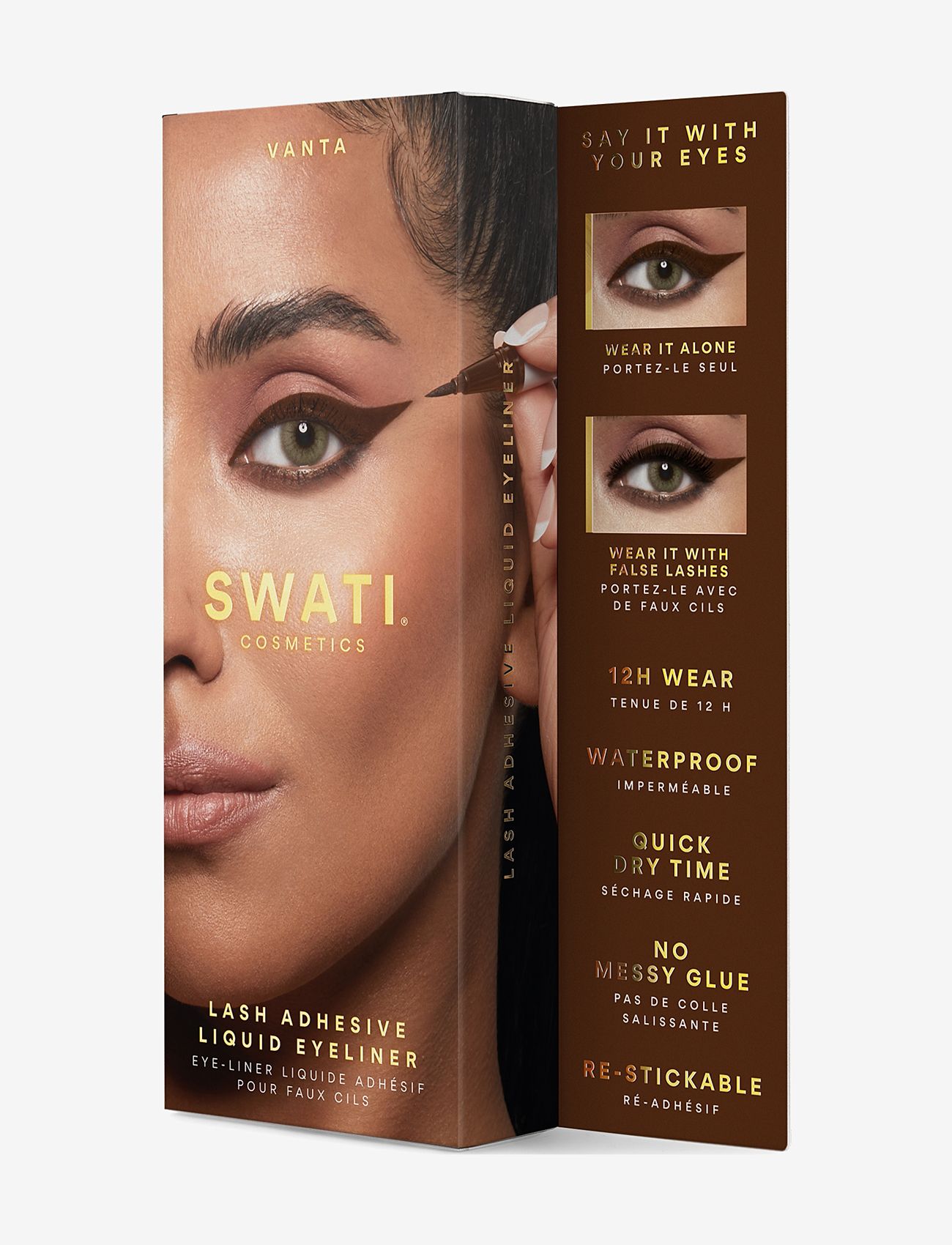 SWATI Cosmetics - LASH ADHESIVE LIQUID EYELINER VANTA (SHADE BROWN) - brown - 1