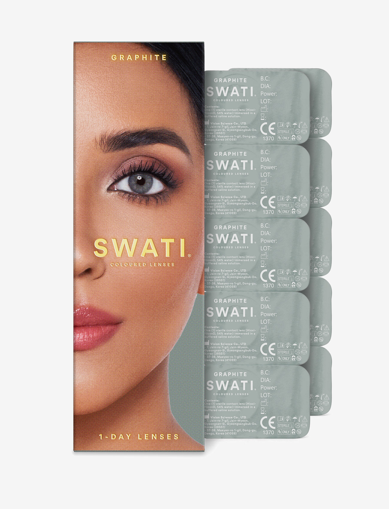 SWATI Cosmetics - GRAPHITE 1-DAY LENSES (2x5 pairs) - smink - graphite - 1