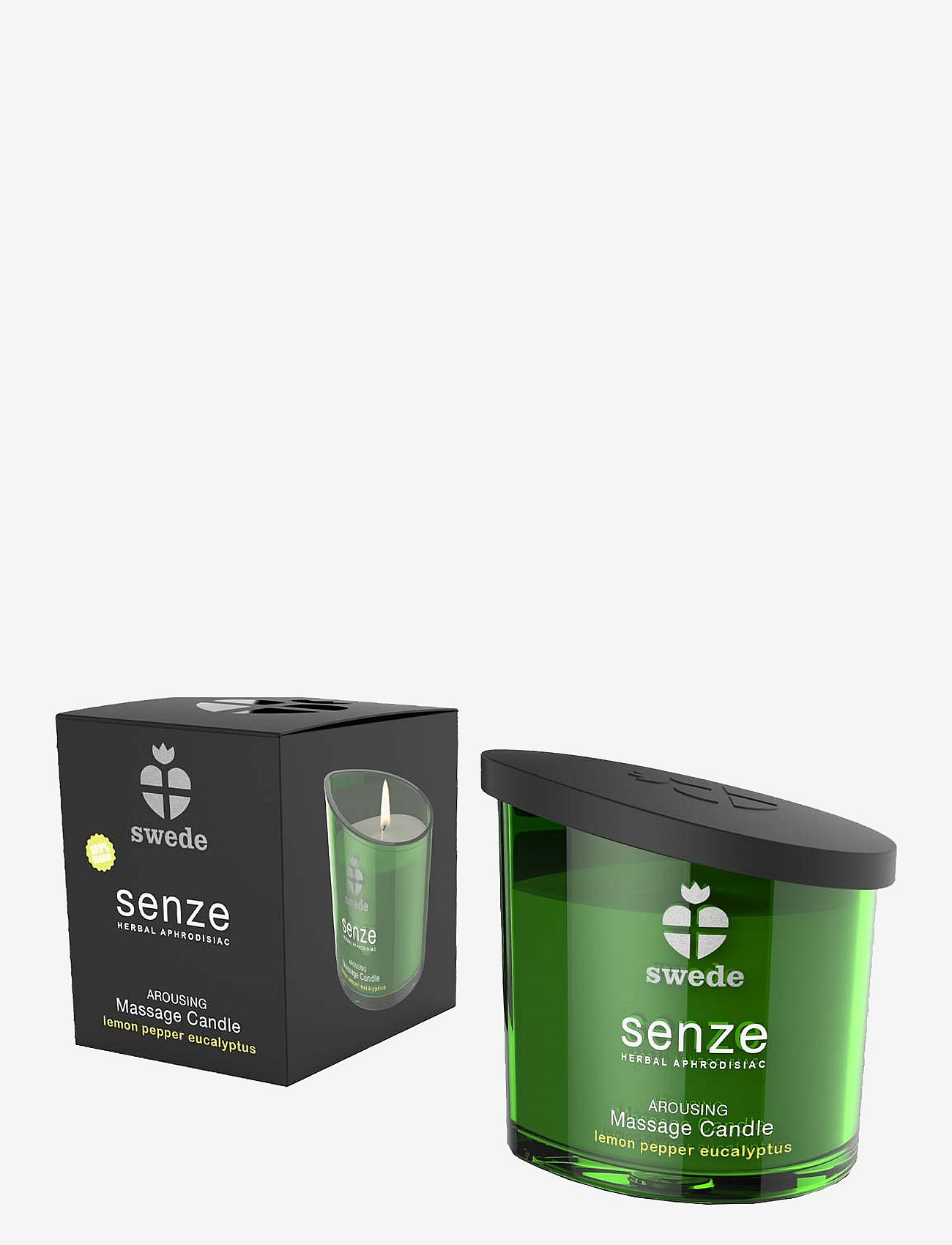 Swede - Swede Arousing Massage Candle - Lemon Pepper Eucalyptus - duftlys - green - 1