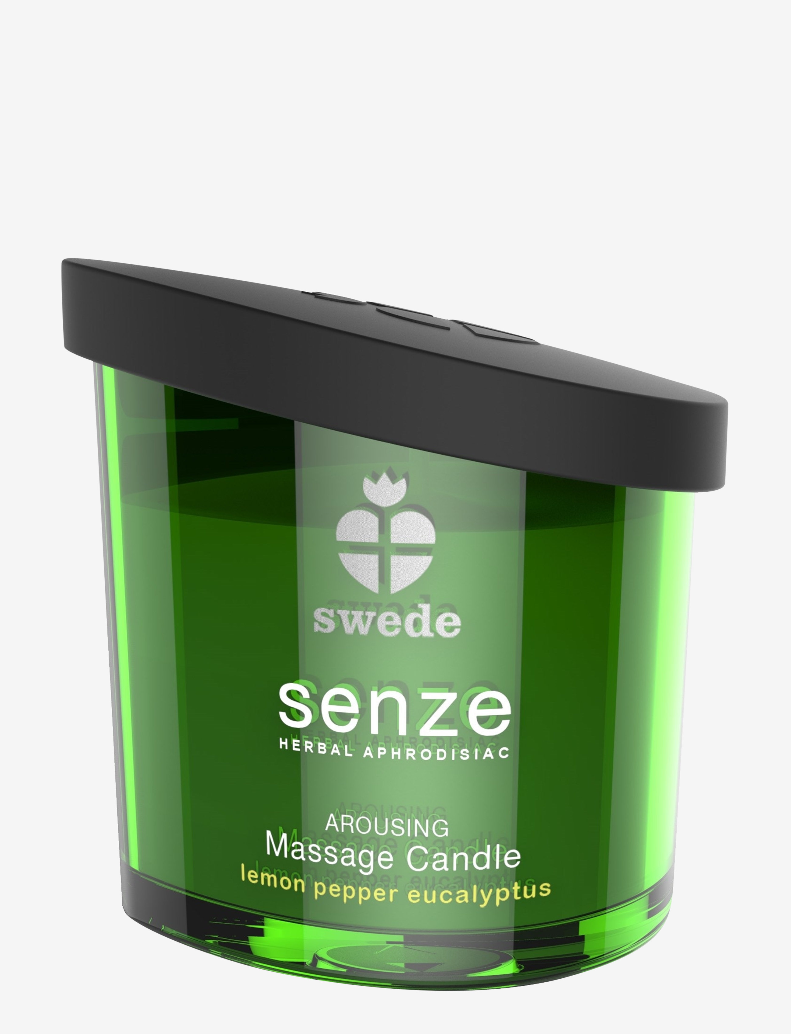 Swede Swede Arousing Massage Candle - Lemon Pepper Eucalyptus - Helse & Velvære - GREEN / clear
