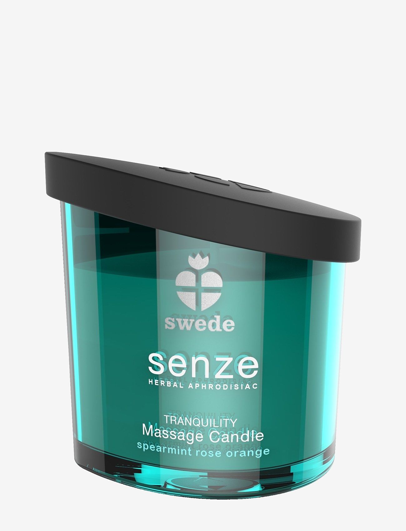 Swede Swede Tranquility Massage Candle - Spearmint Rose Orange - Helse & Velvære - BLUE / clear
