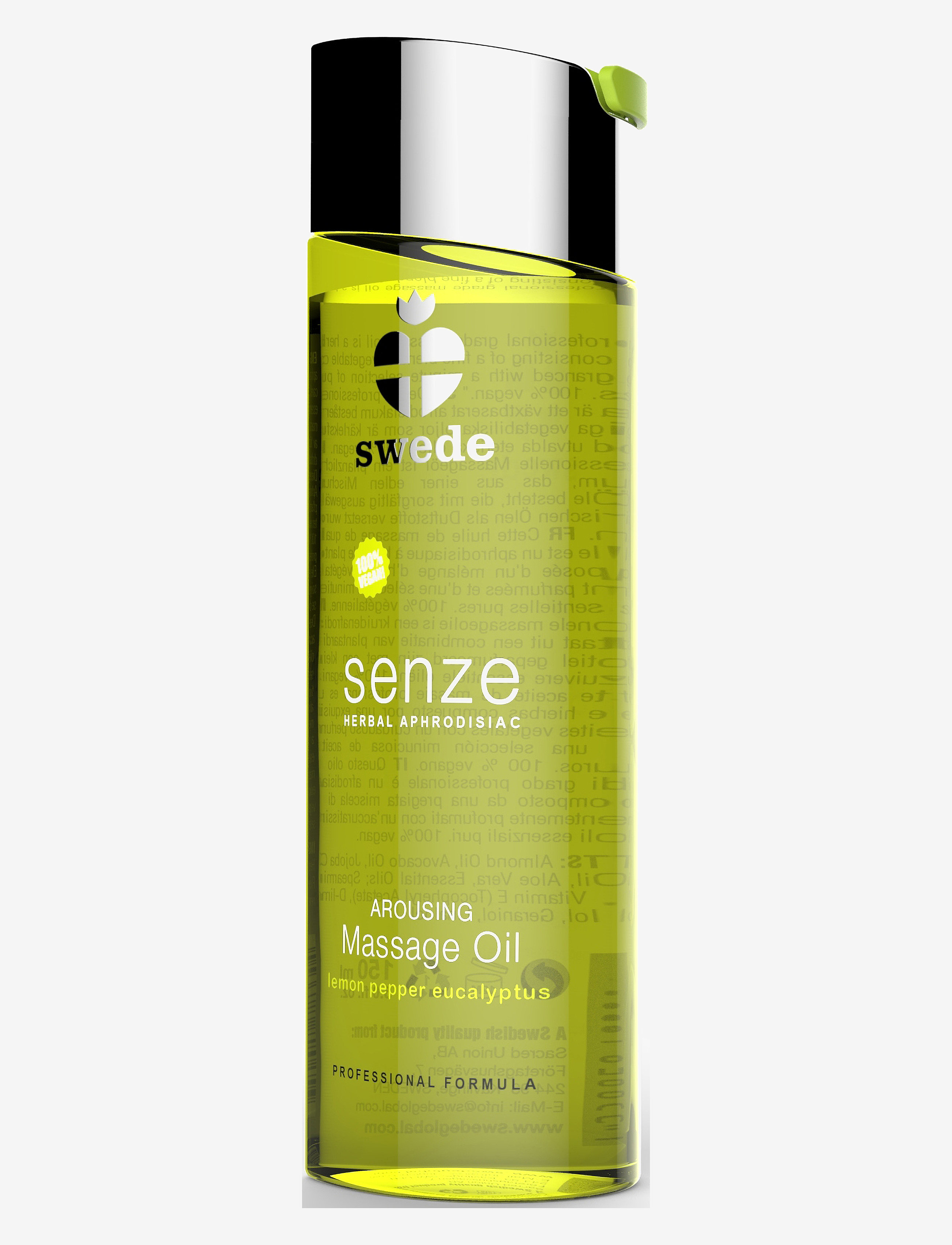Swede Arousing Massage Oil Lemon Pepper Eucalyptus, Body Vinegar & Dressing Bottless, Nude, Str: 75 ml