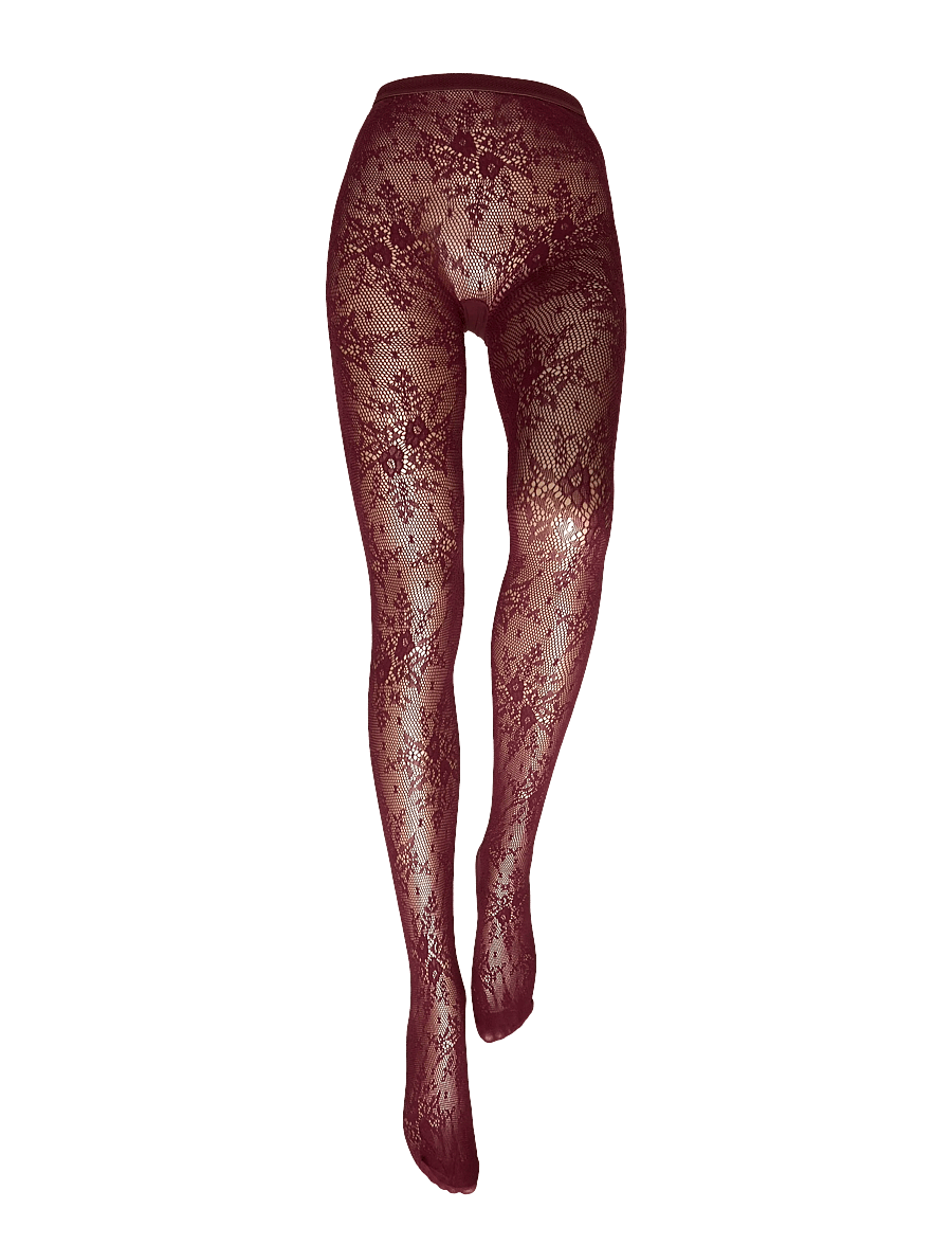 Swedish Stockings - Rosa Lace Tights - erilised sündmused - deep red - 2