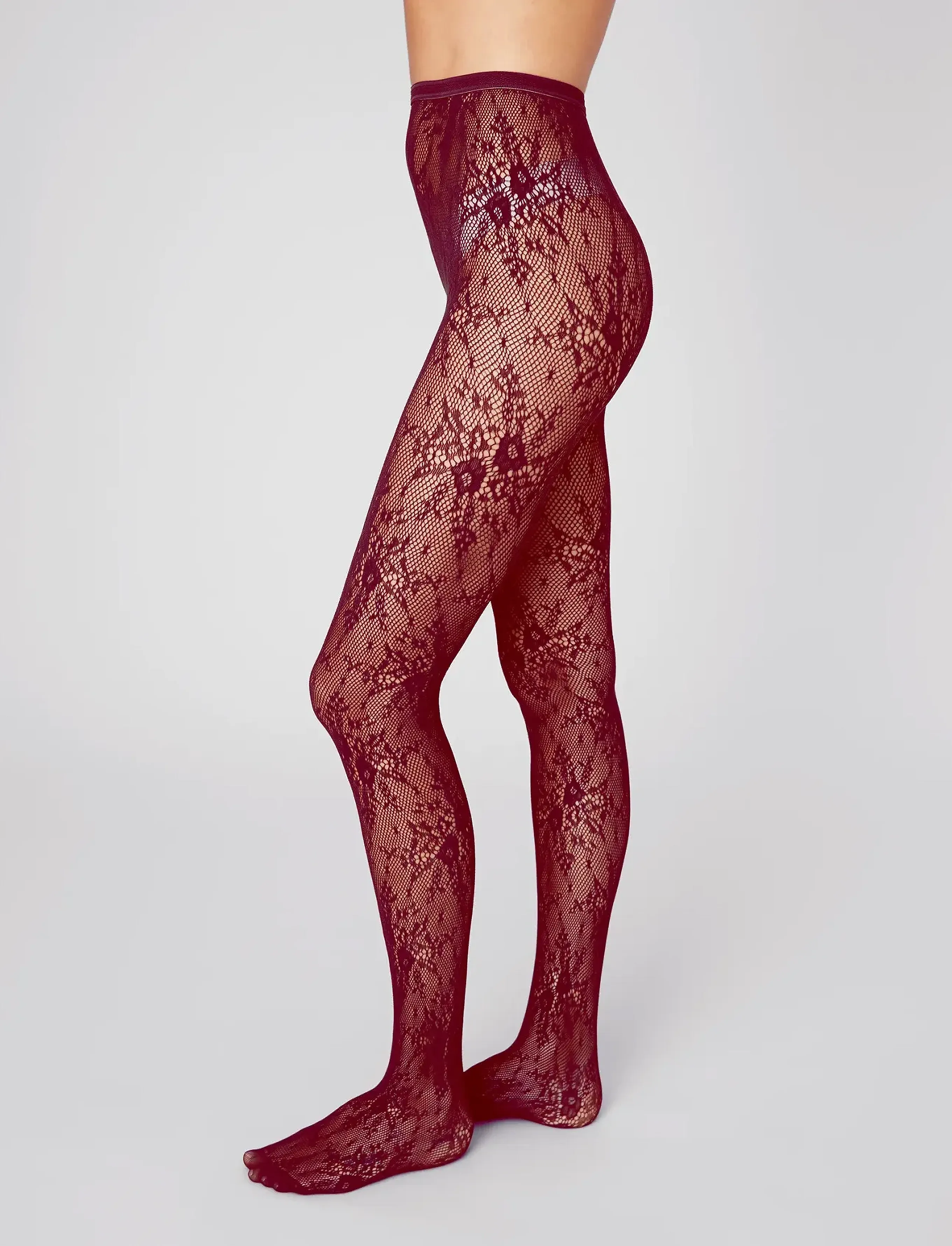 Swedish Stockings Rosa Lace Tights, Kvinder, Blonde Strømpebukser, Bordeaux, Str: XL