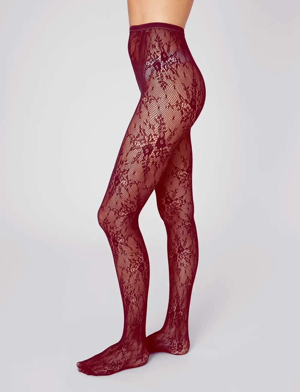 Swedish Stockings - Rosa Lace Tights - særlige begivenheder - deep red - 0