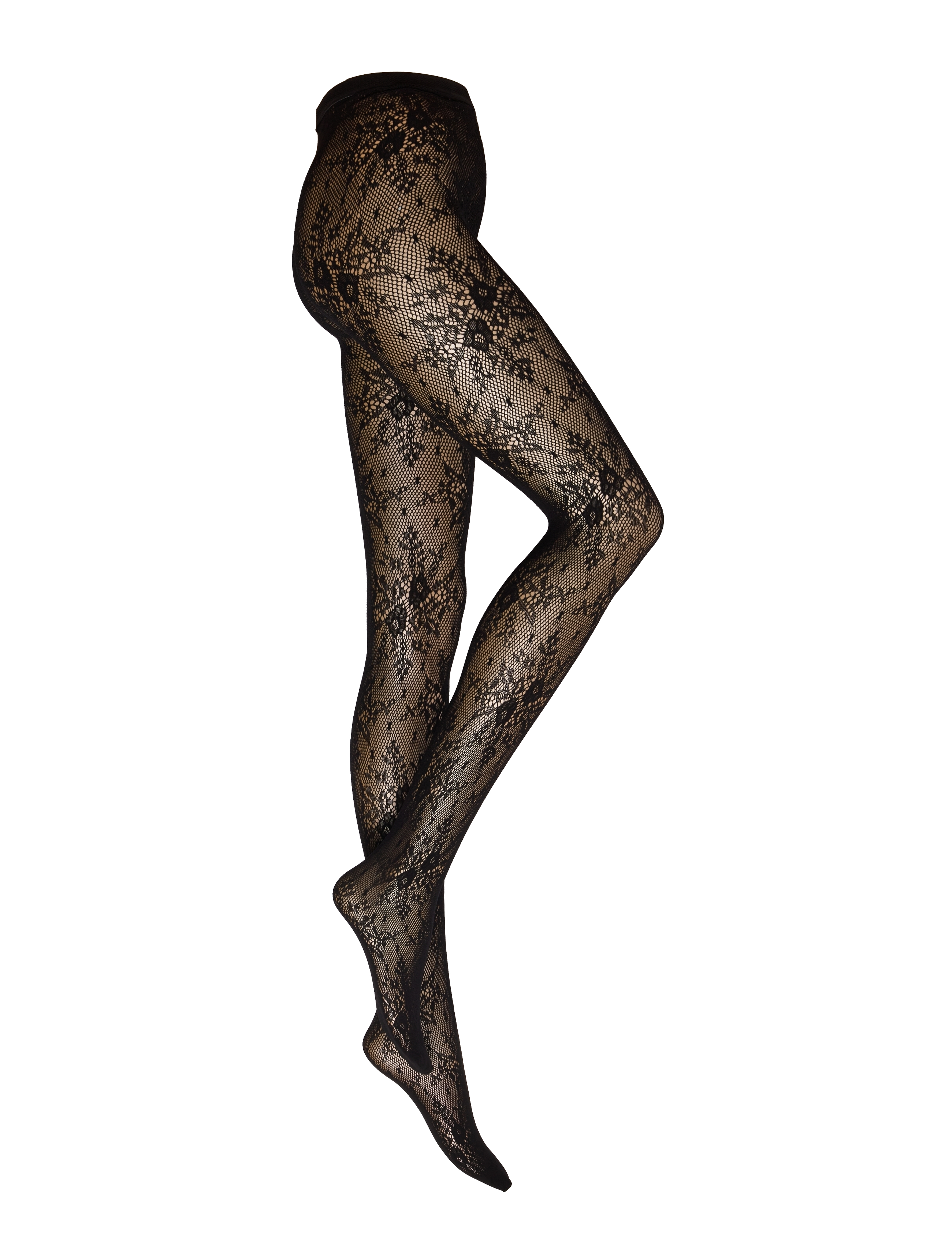 Swedish Stockings Rosa lace tights - Strømpebukser - BLACK / black