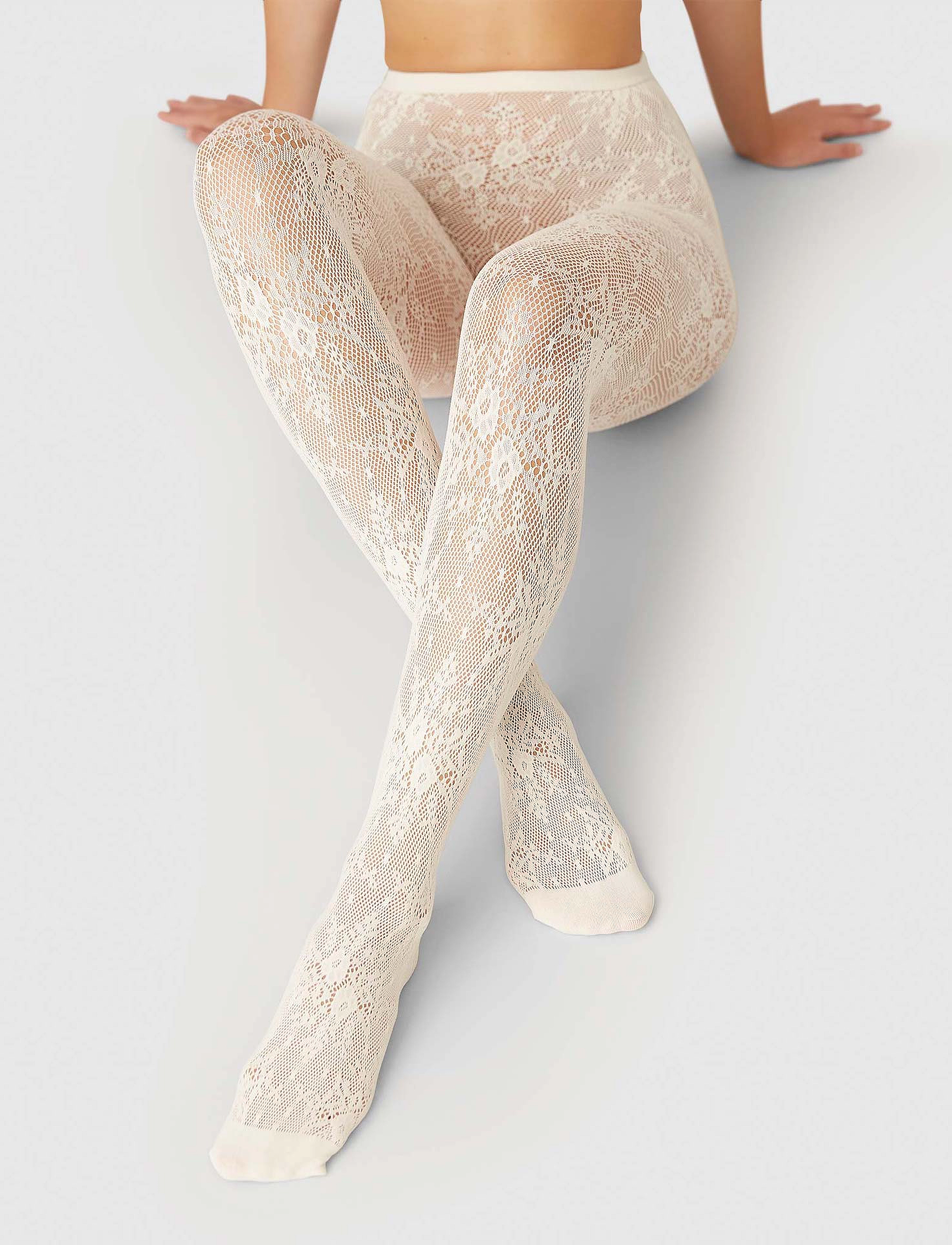 Swedish Stockings - Rosa lace tights - special occasions - ivory - 3