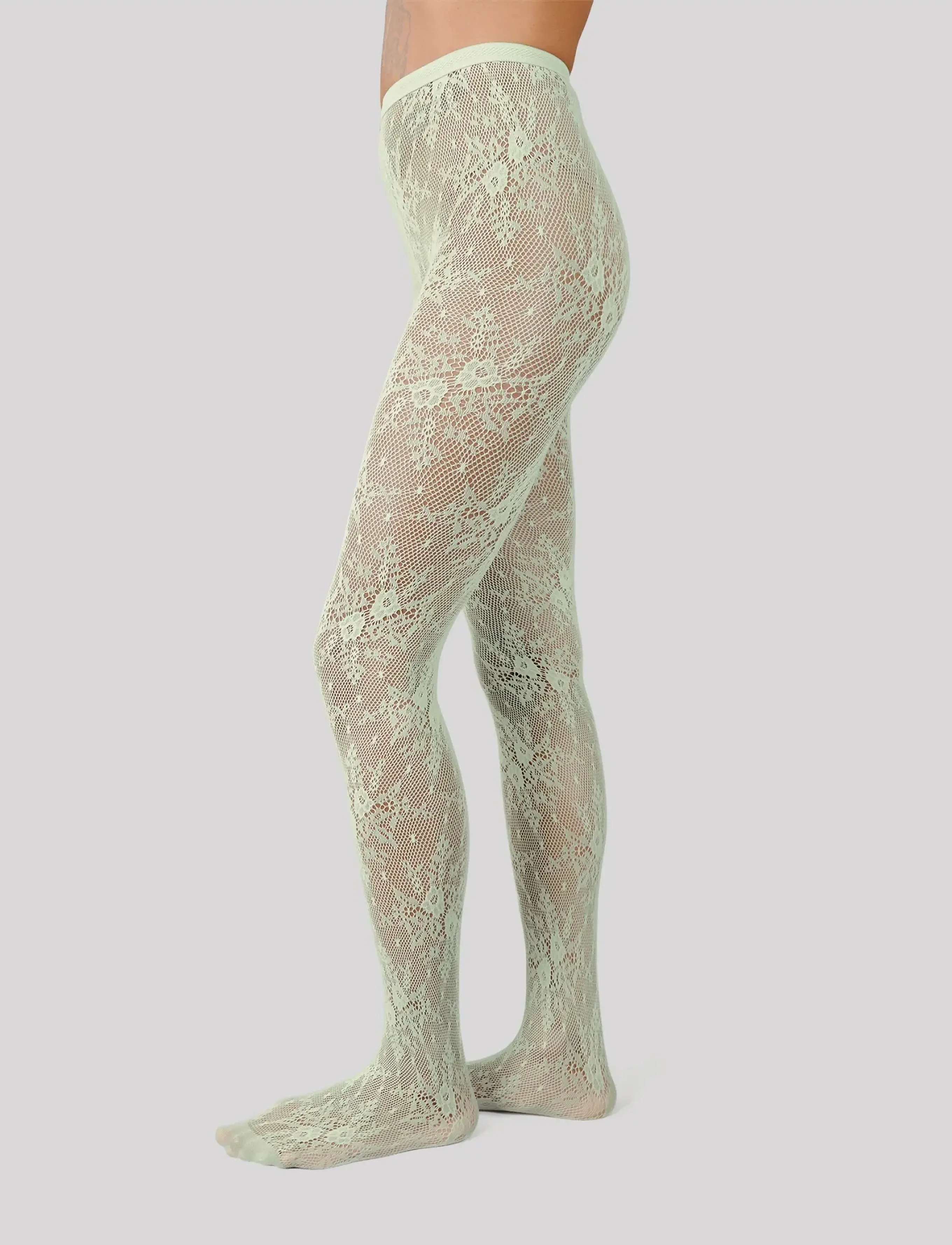 Swedish Stockings - Rosa lace tights - special occasions - mint - 3