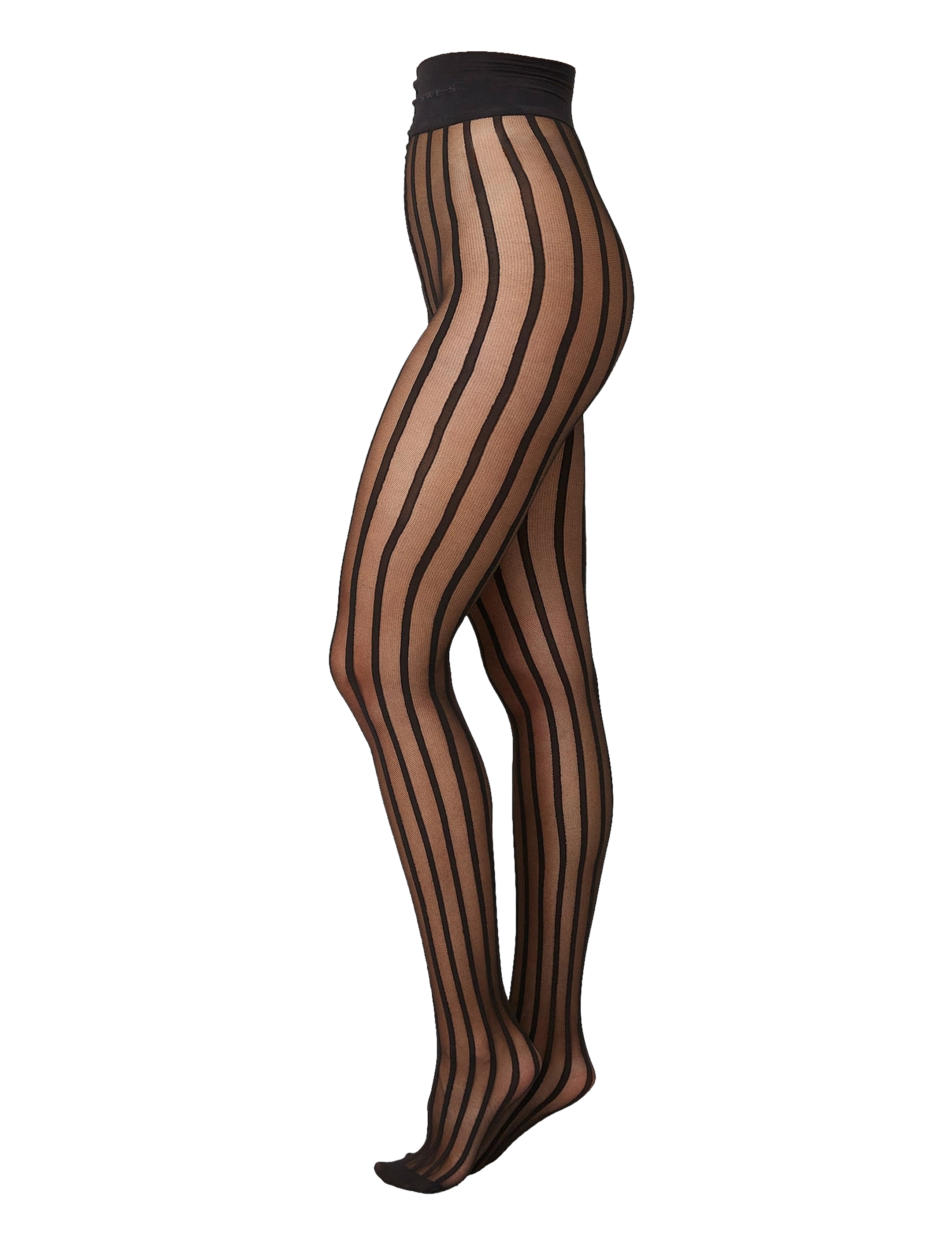 Swedish Stockings - Siri Stripe Tights - black - 1