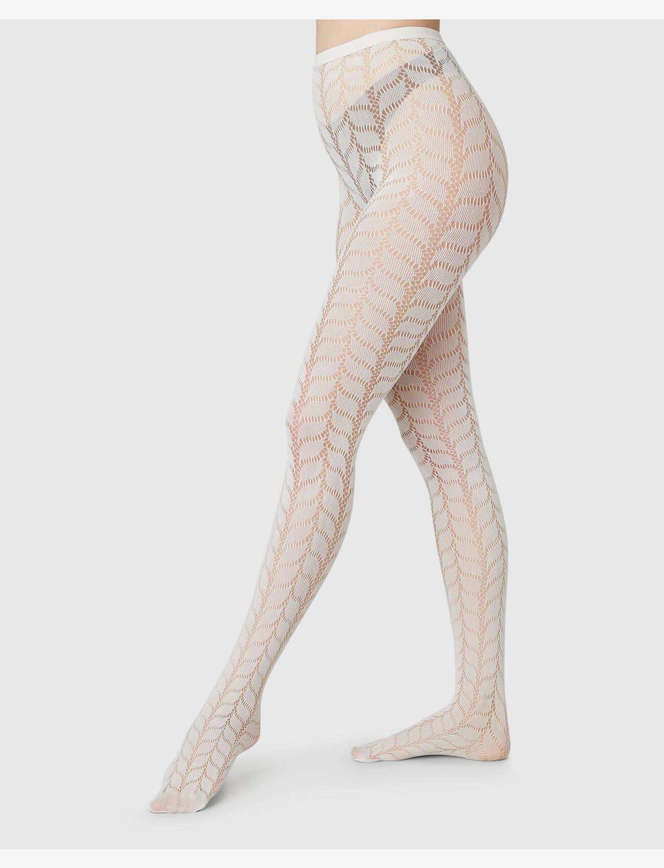 Swedish Stockings - Meja Net Tights - ivory - 3