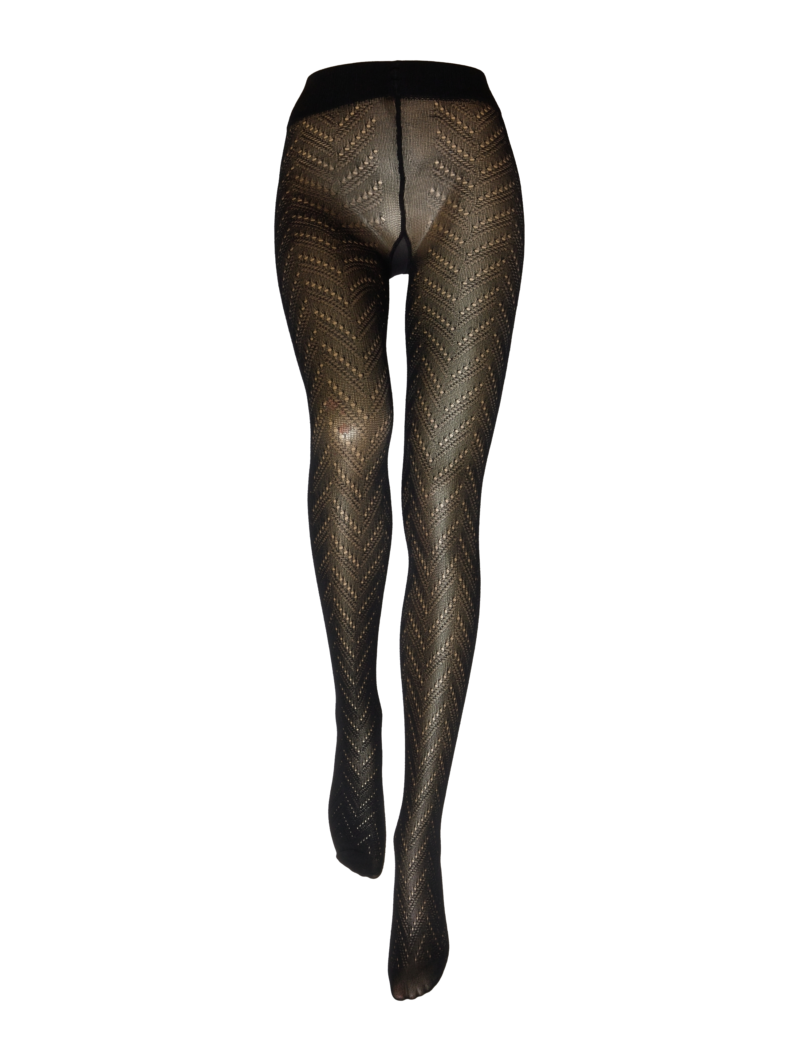 Swedish Stockings - Ina Pointelle Tights - black - 1