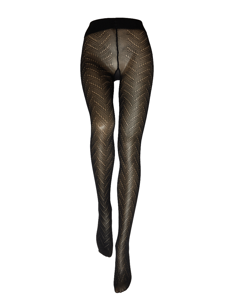 Swedish Stockings - Ina Pointelle Tights - black - 1