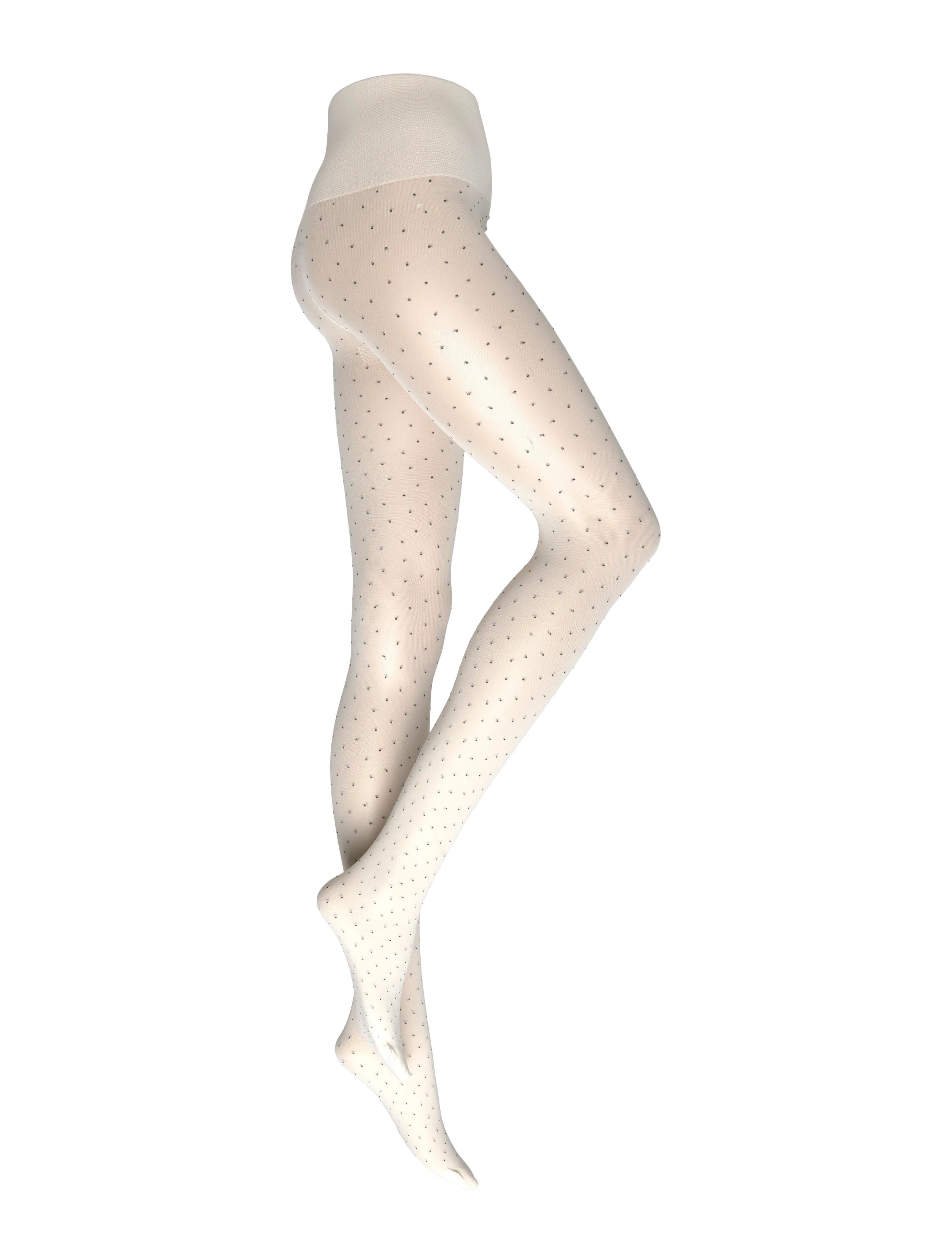 Swedish Stockings Eira Petite Dots Tights, Kvinder, Prikkede Strømpebukser, Cream, Str: L