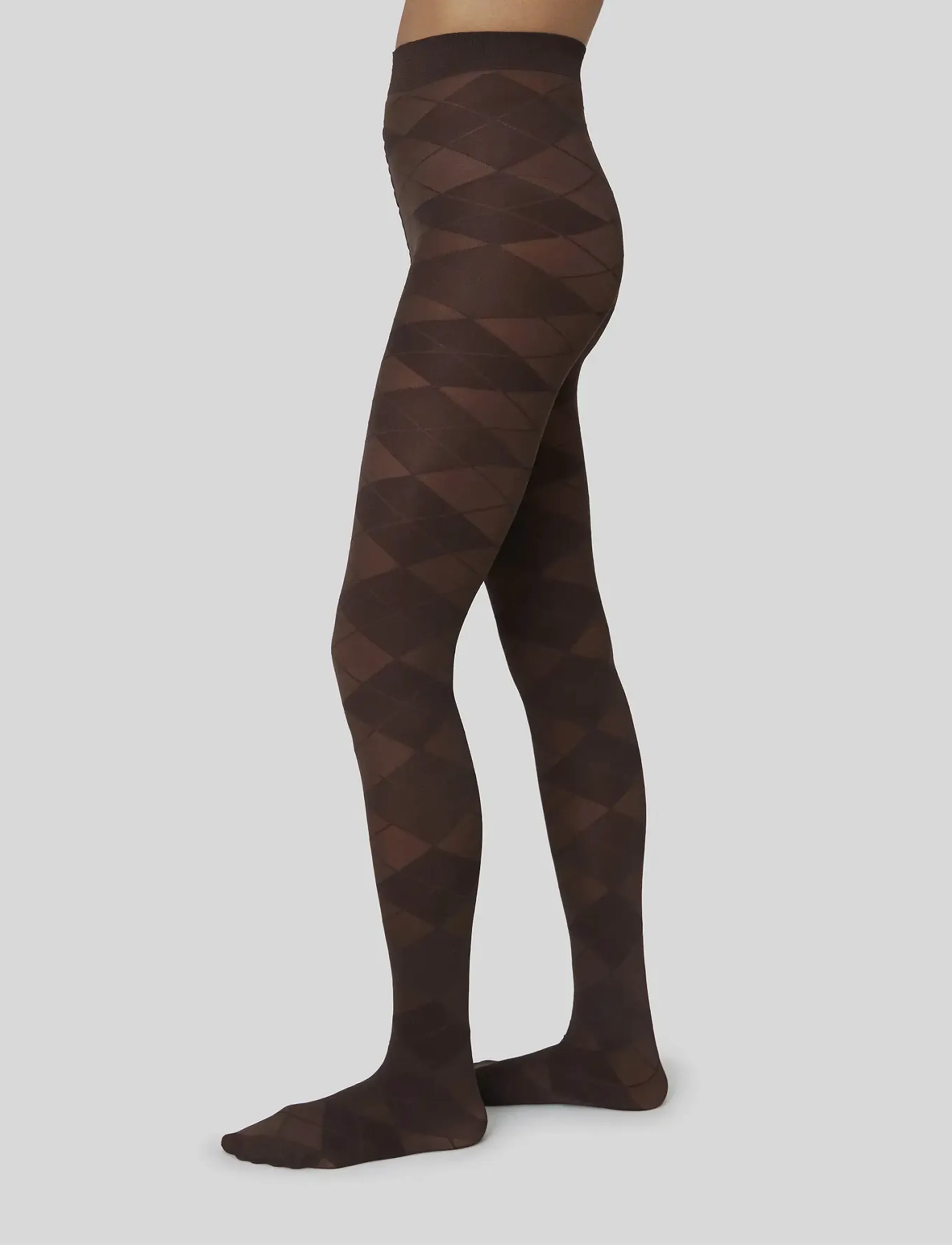 Swedish Stockings Rebecka Argyle Tights, M, Brown, Undertøj > Pantyhose, Dame