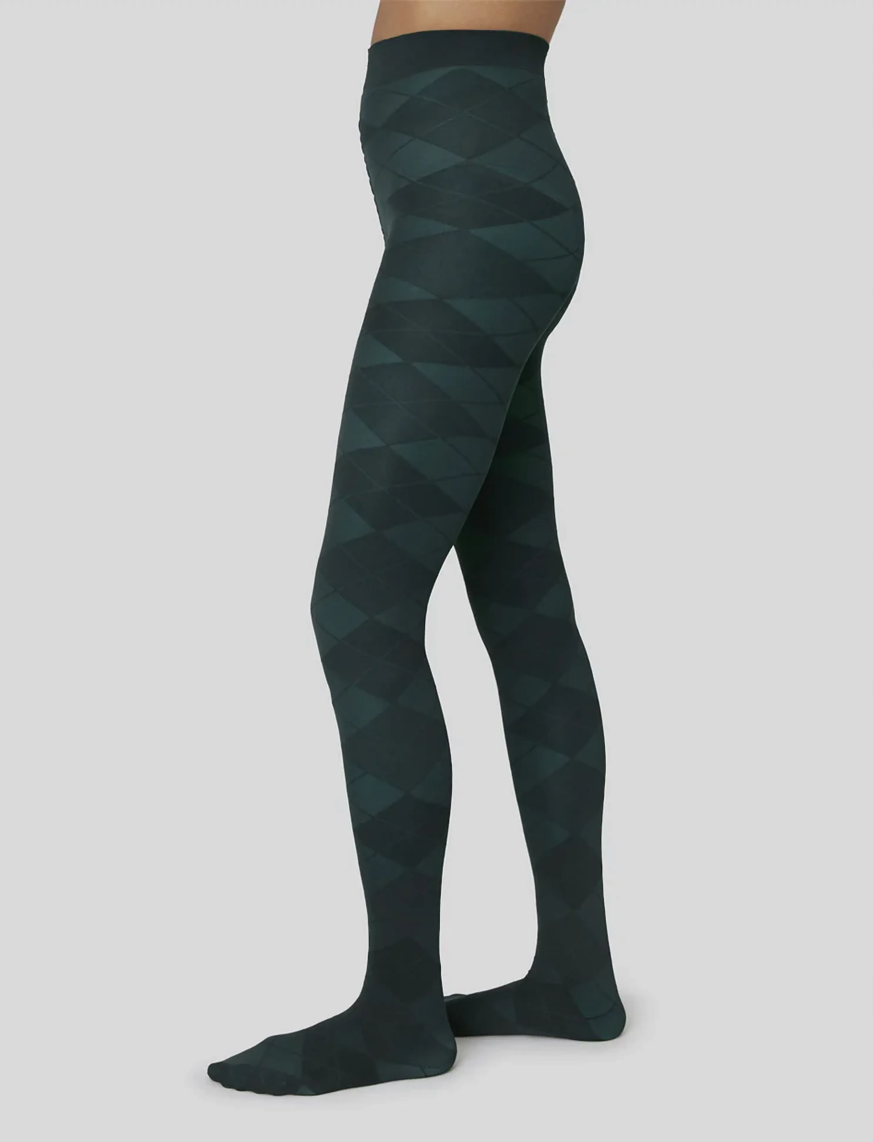 Swedish Stockings Rebecka Argyle Tights, XL, Green, Undertøj > Pantyhose, Dame