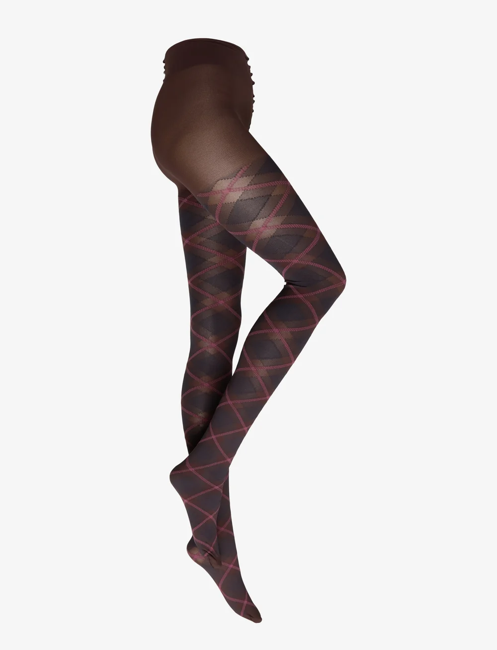 Swedish Stockings - Franka Check Tights - ypatingos progos - dark brown - 1