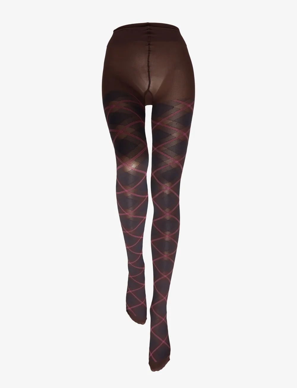 Swedish Stockings - Franka Check Tights - ypatingos progos - dark brown - 2