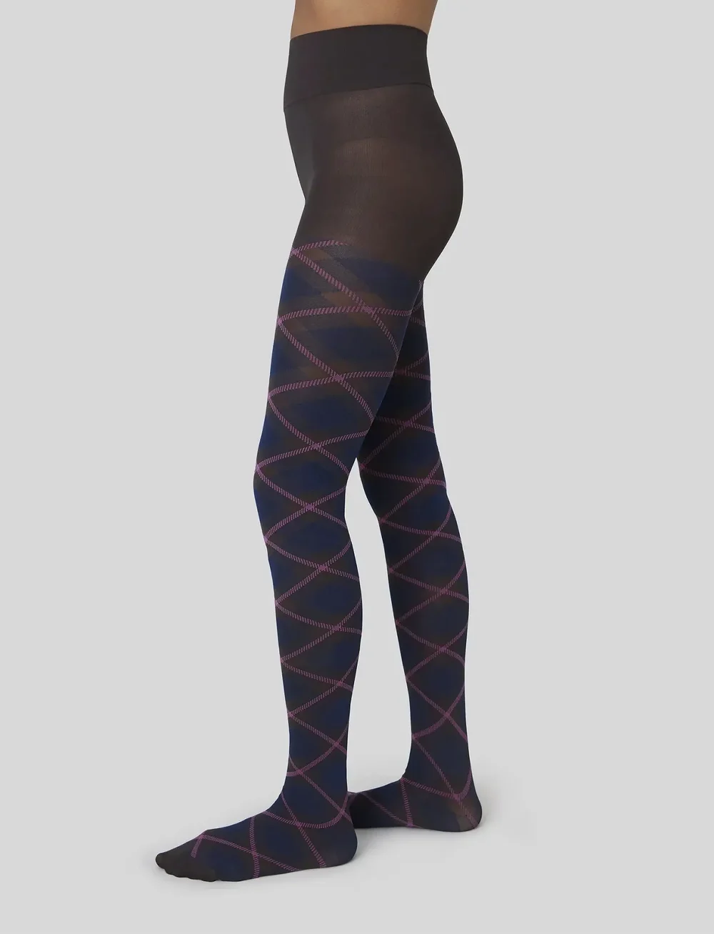 Swedish Stockings - Franka Check Tights - ypatingos progos - dark brown - 0