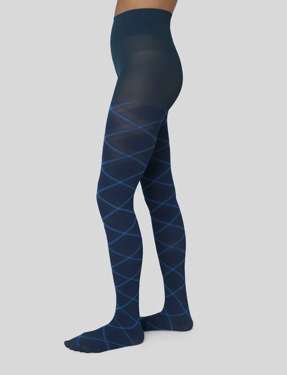 Swedish Stockings - Franka Check Tights - særlige begivenheder - dark green - 0