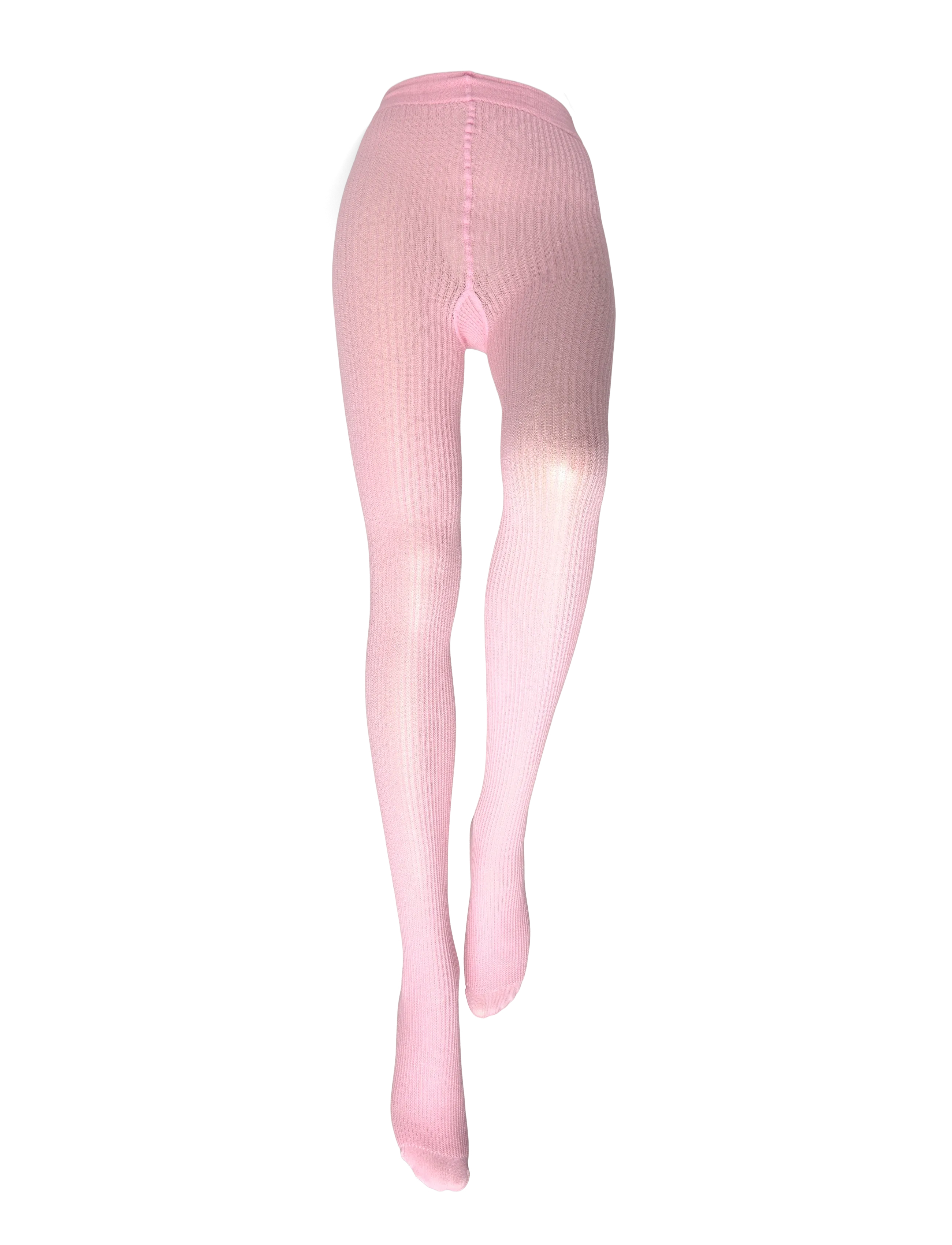 Swedish Stockings - Zoe Ribbed Tights - fashion trends - soft pink - 2