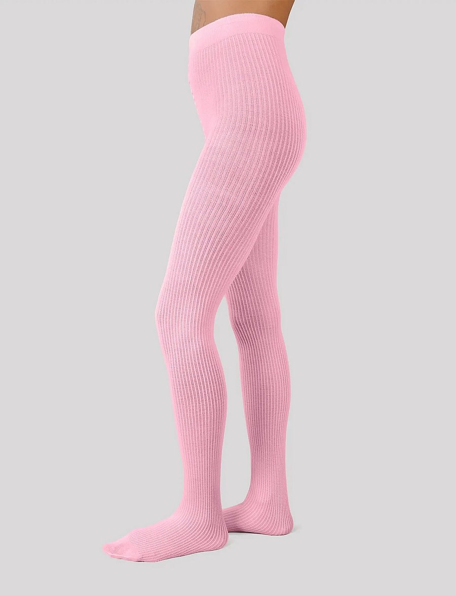 Swedish Stockings - Zoe Ribbed Tights - vinsældir í tísku - soft pink - 0