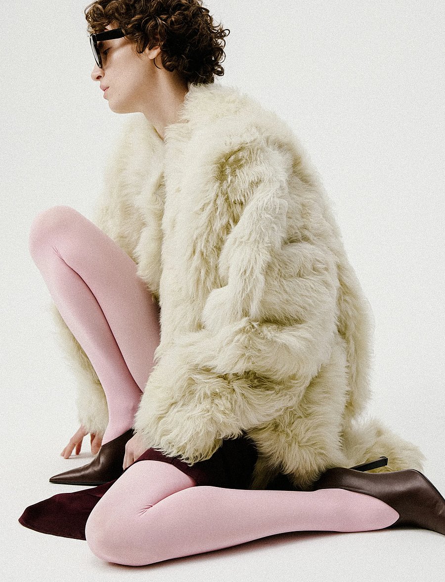 Swedish Stockings - Zoe Ribbed Tights - vinsældir í tísku - soft pink - 4