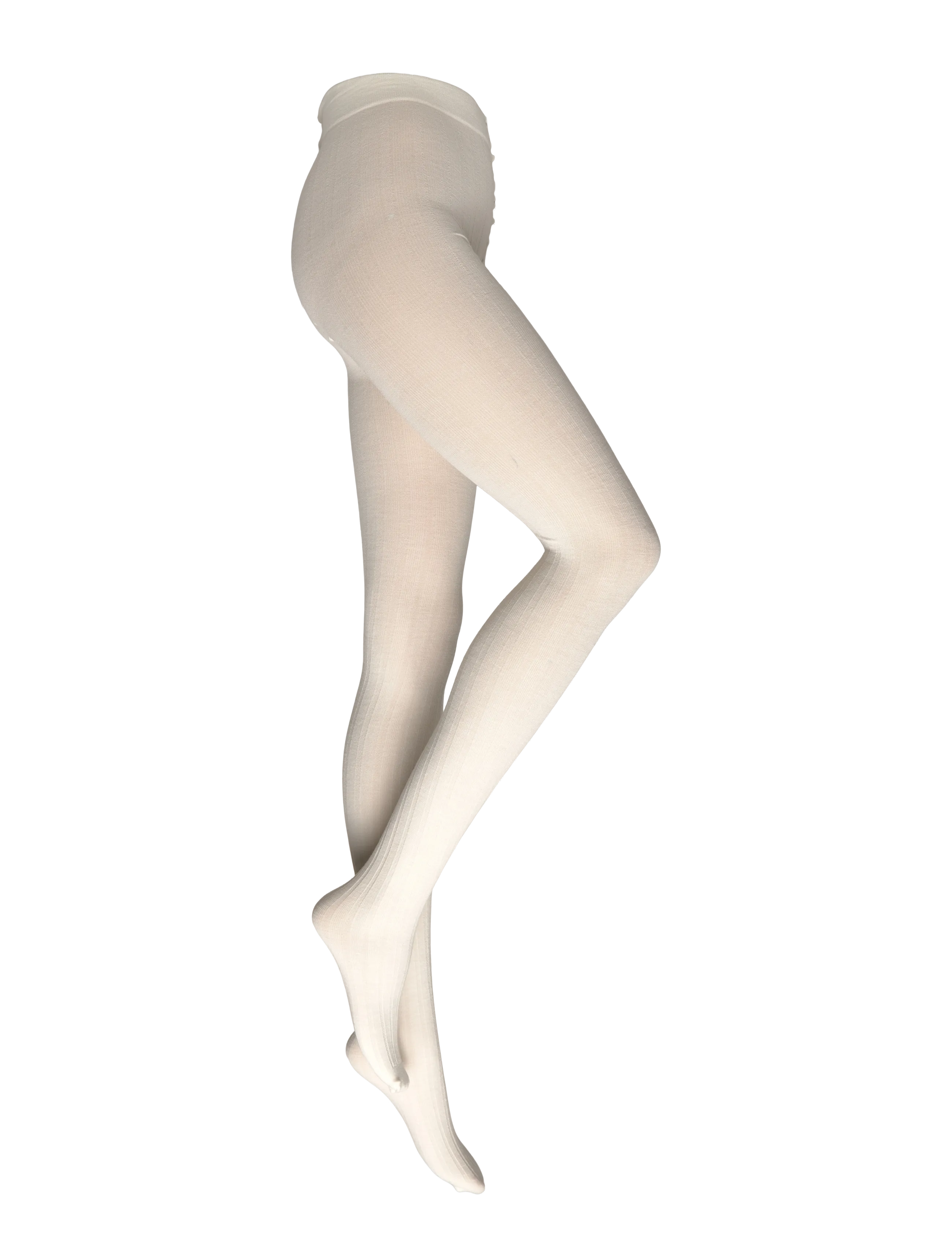 Swedish Stockings Freja Ribbed Wool Tights - Neue Mode - IVORY / white