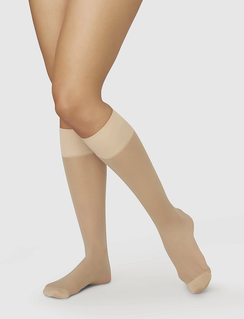 Swedish Stockings - 2-Pack Elin Premium Knee-Highs - polvisukat - beige - 1