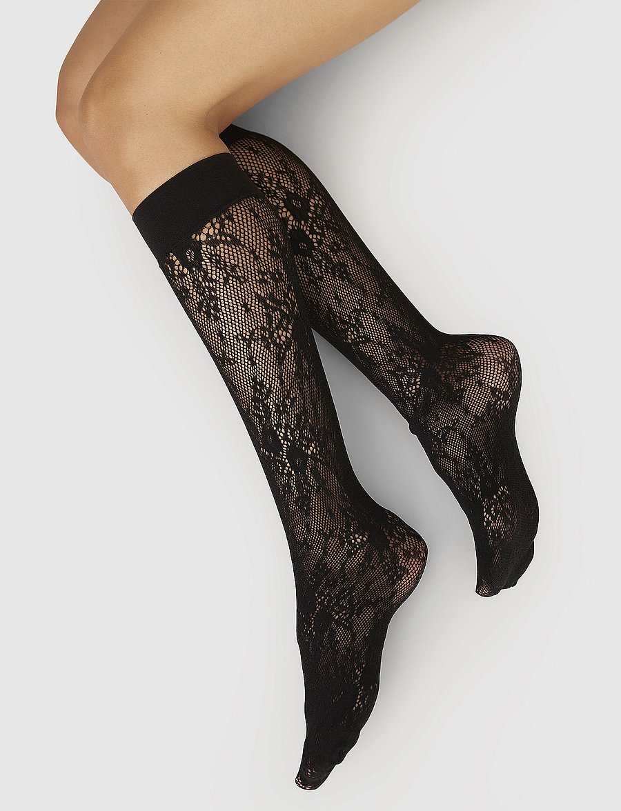 Swedish Stockings - Rosa Lace Knee-Highs - põlvikud - black - 3