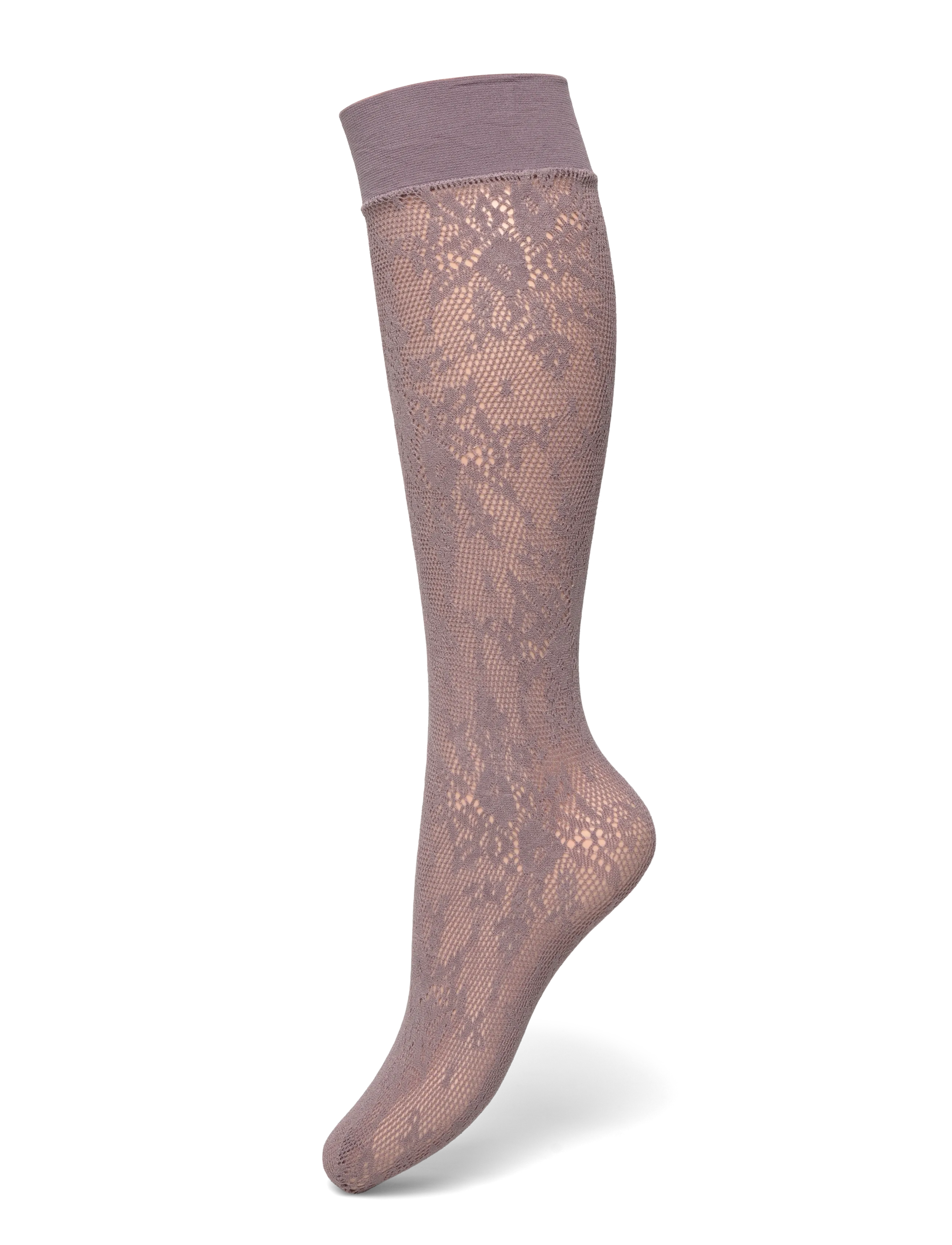 Swedish Stockings Rosa lace knee-highs - Knästrumpor - MID GREY / grey