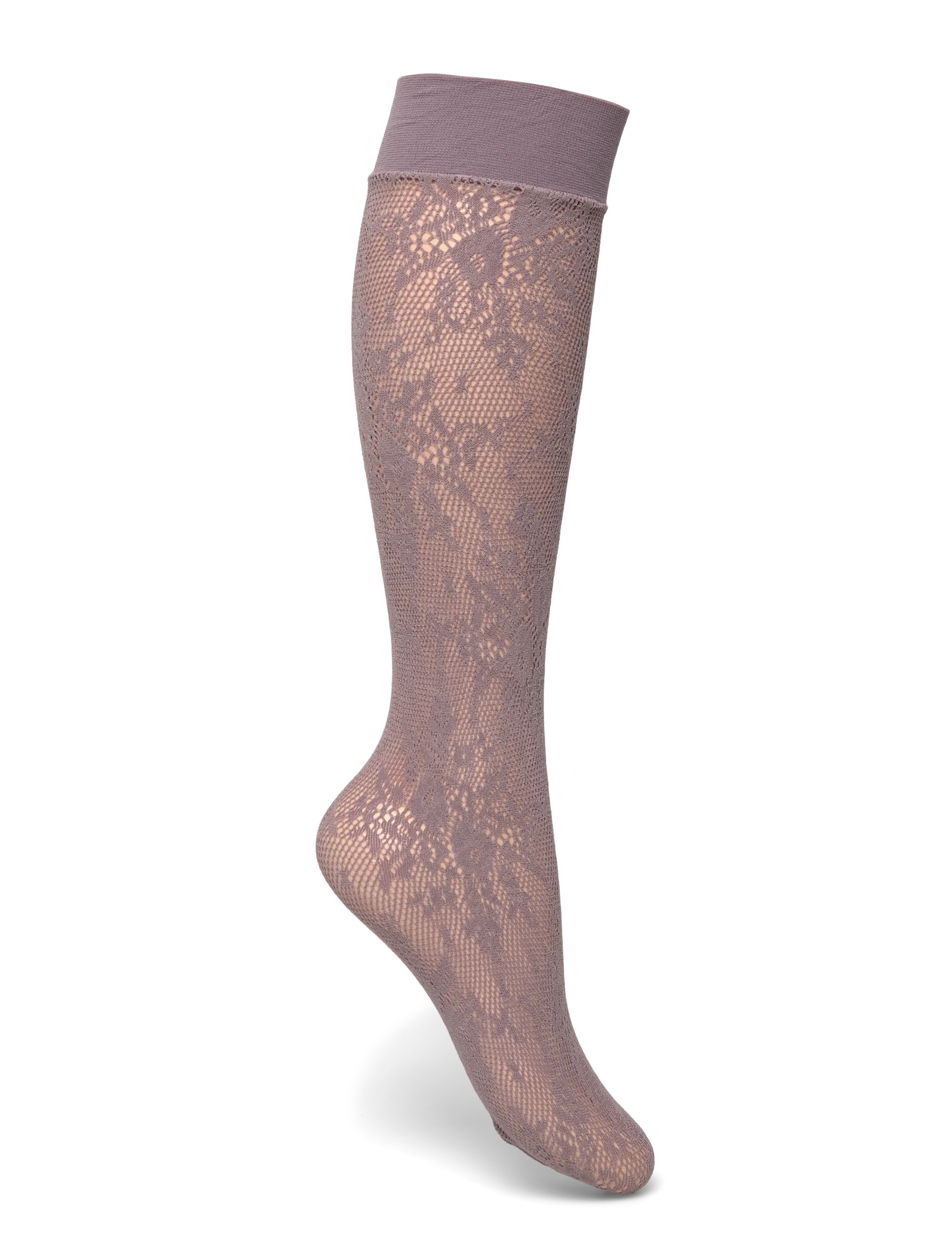 Swedish Stockings - Rosa lace knee-highs - põlvikud - mid grey - 2