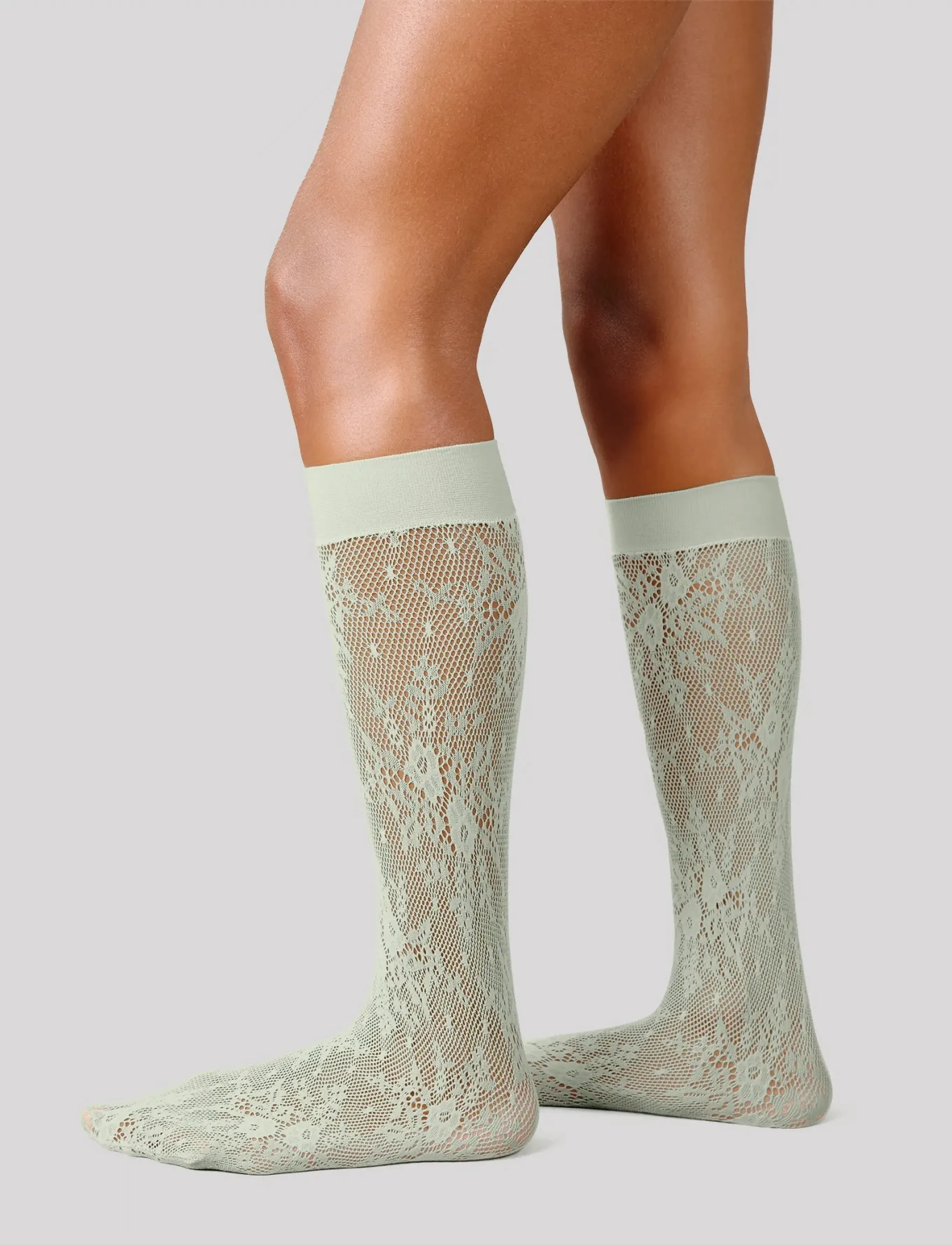 Swedish Stockings Rosa lace knee-highs - Swedish Stockings - MINT / green