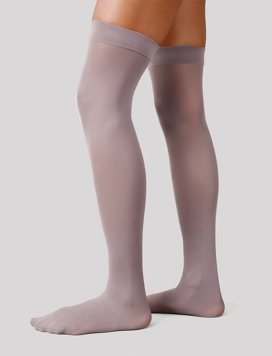 Swedish Stockings - Svea Premium Thigh-Highs - special occasions - mid grey - 0