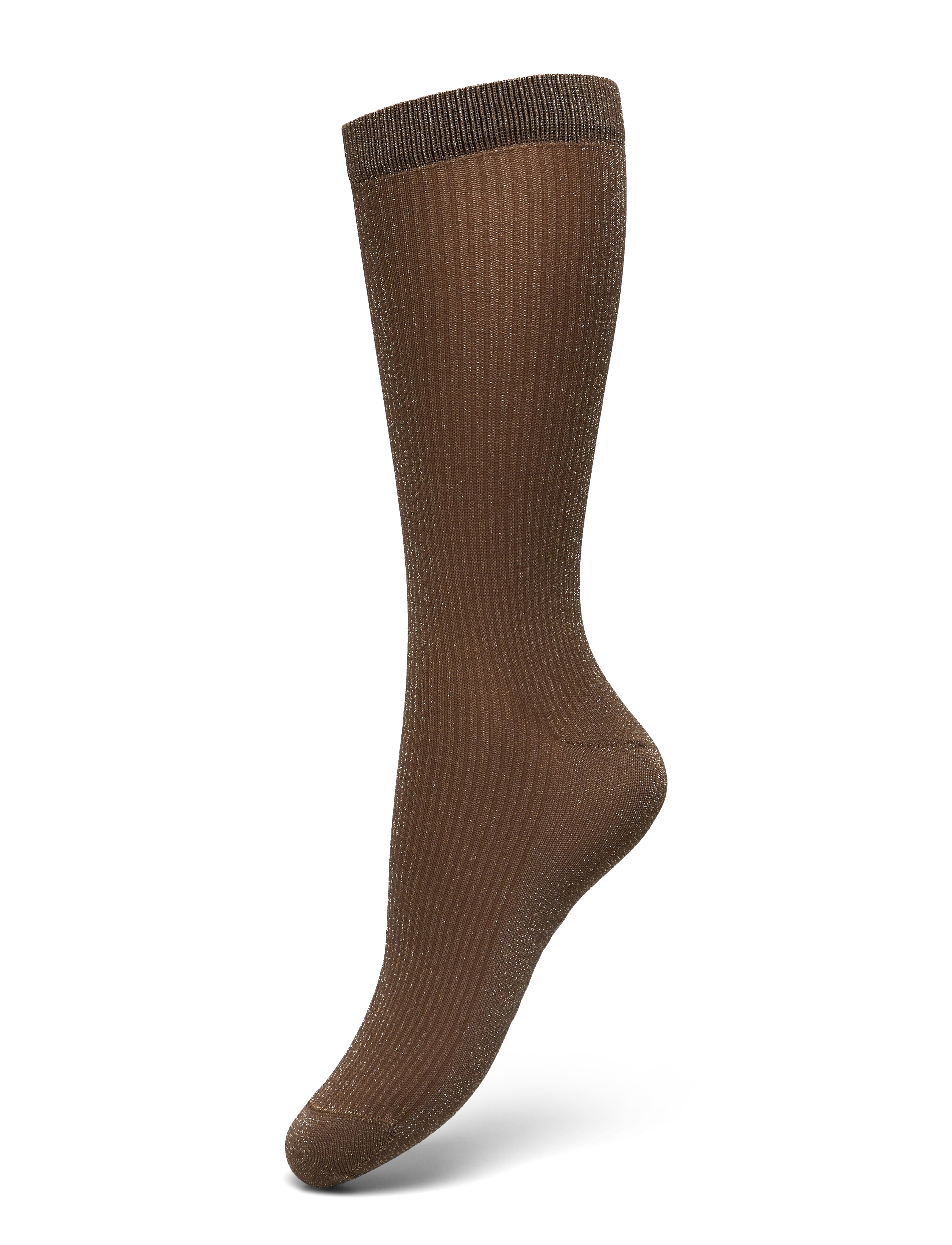 Swedish Stockings - Magda Shimmery Socks - mid brown - 1
