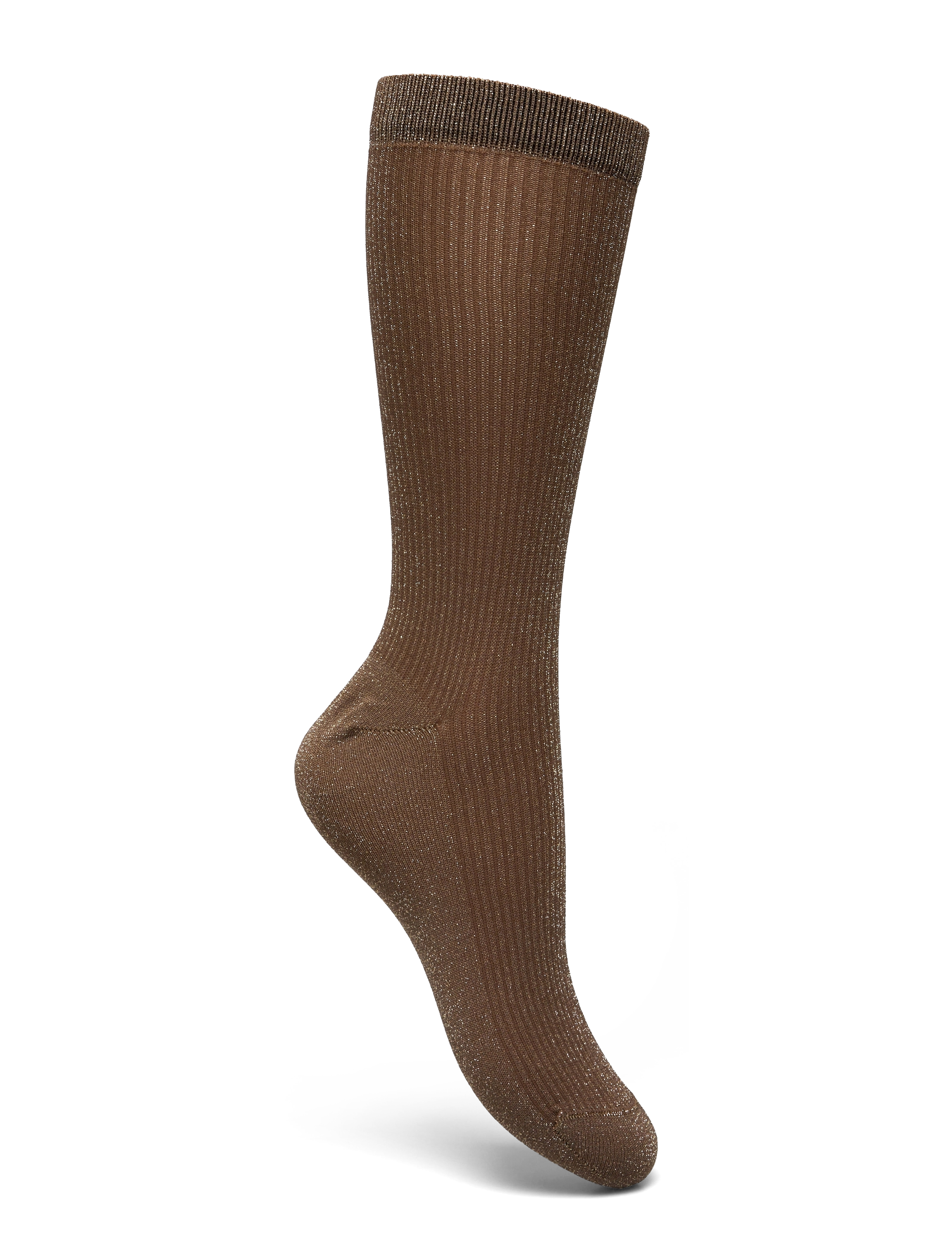 Swedish Stockings - Magda Shimmery Socks - mid brown - 2