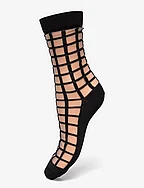 Alicia Grid socks - BLACK