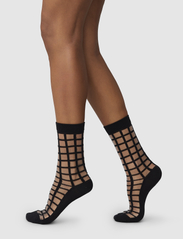 Swedish Stockings - Alicia Grid socks - laagste prijzen - black - 2