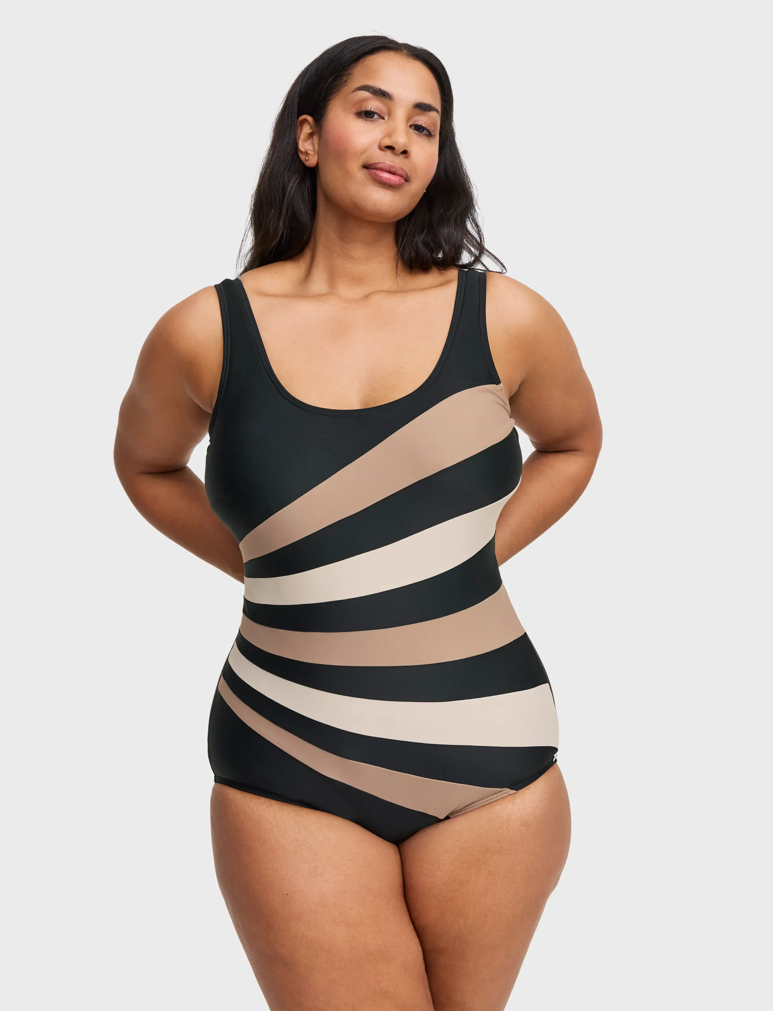 Swegmark - ACTION SWIMSUIT - baddräkter - black/nougat/beige - 5