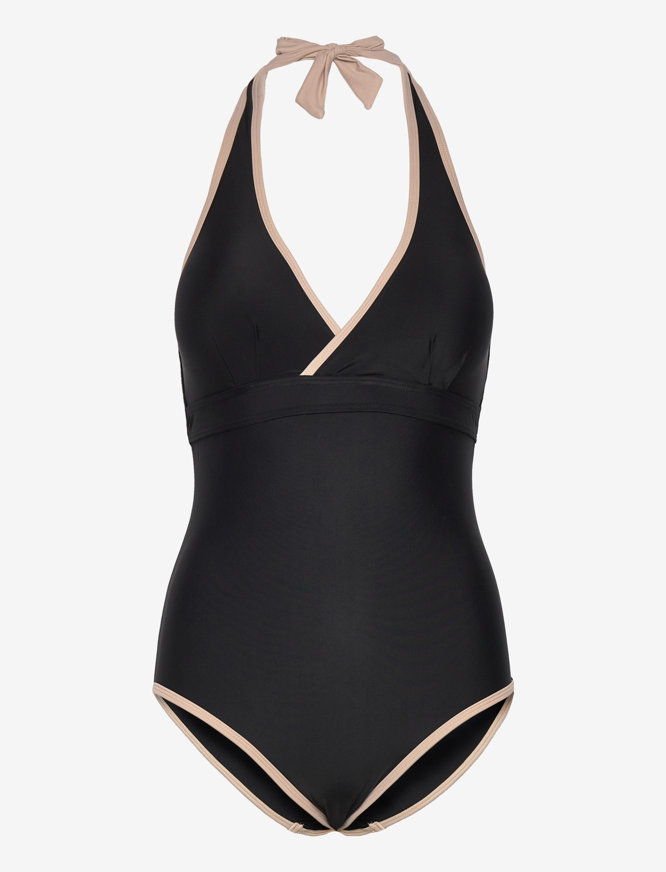 Swegmark - HAITI HALTERNECK SWIMSUIT - badeanzüge - black/beige - 1