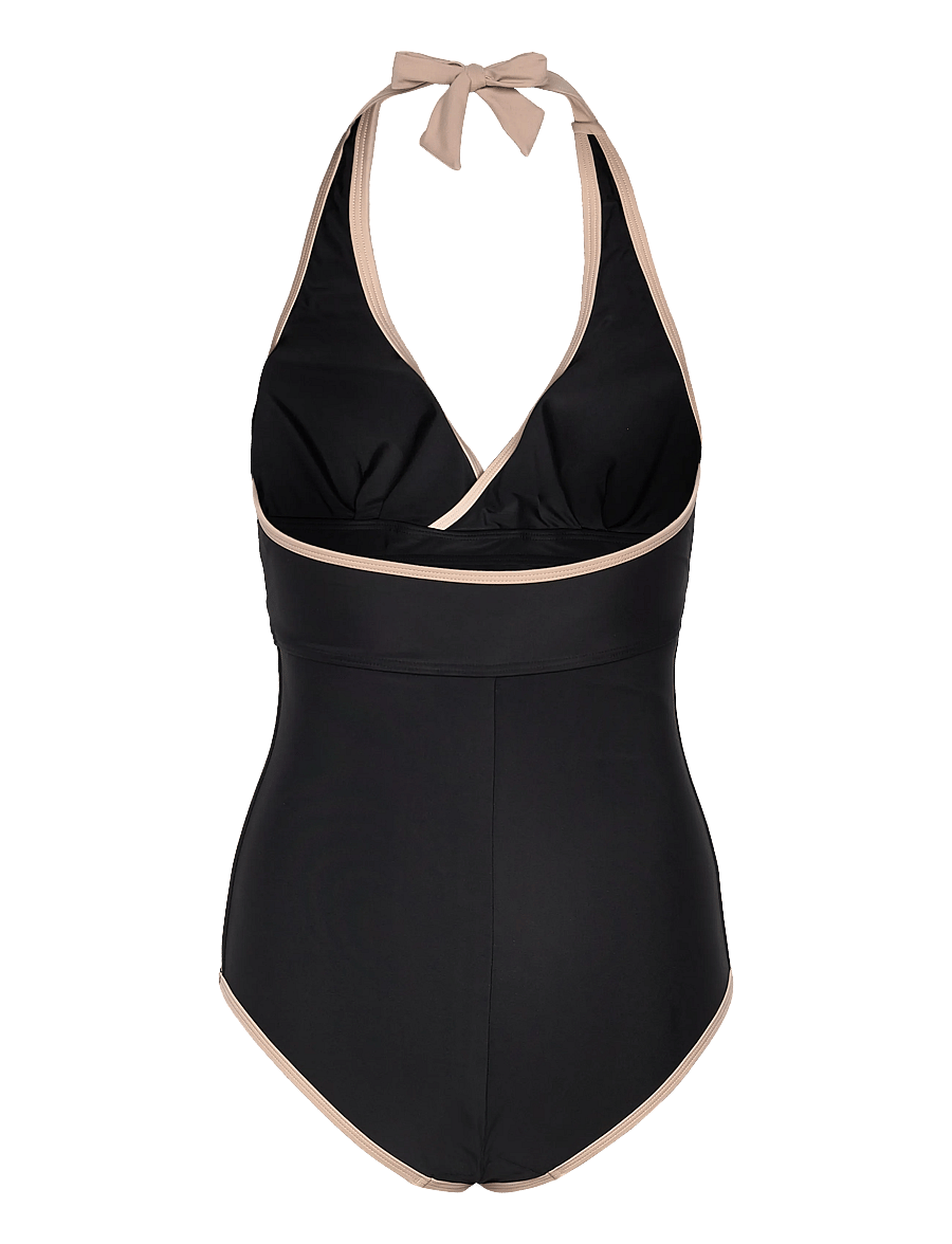 Swegmark - HAITI HALTERNECK SWIMSUIT - baddräkter - black/beige - 2
