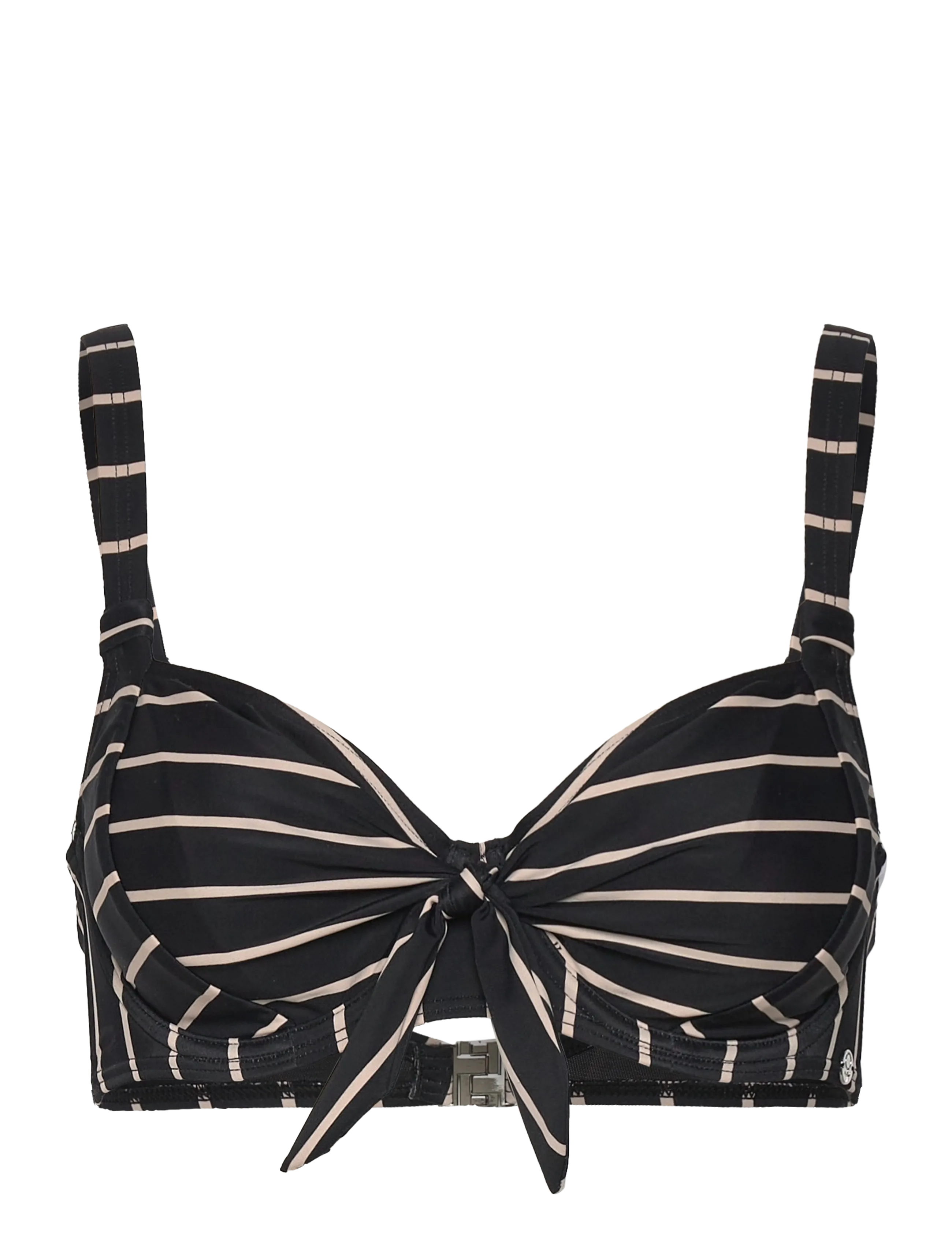 Swegmark BAHAMAS BIKINI WIRE BRA - Bademode - BLACK/BEIGE STRIPE / black