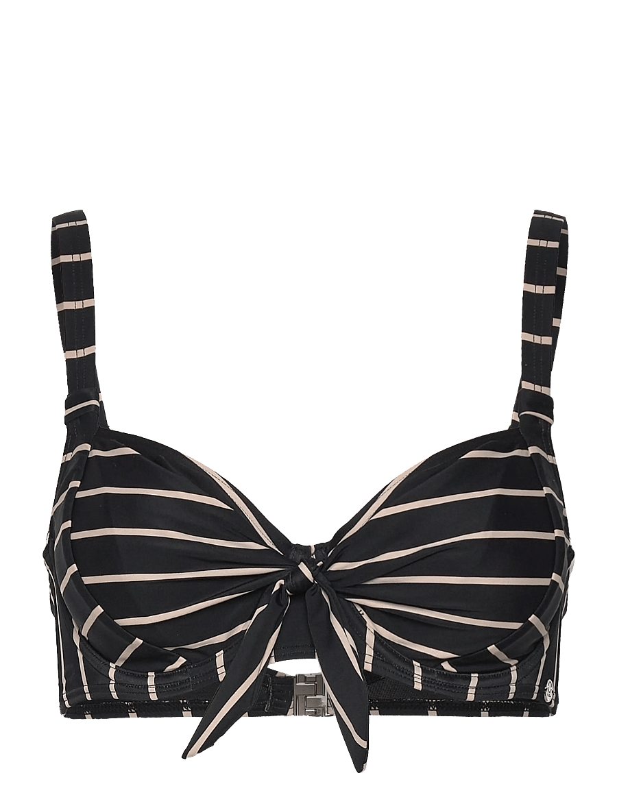 Swegmark - BAHAMAS BIKINI WIRE BRA - tugitraadiga bikiinide ülaosad - black/beige stripe - 1