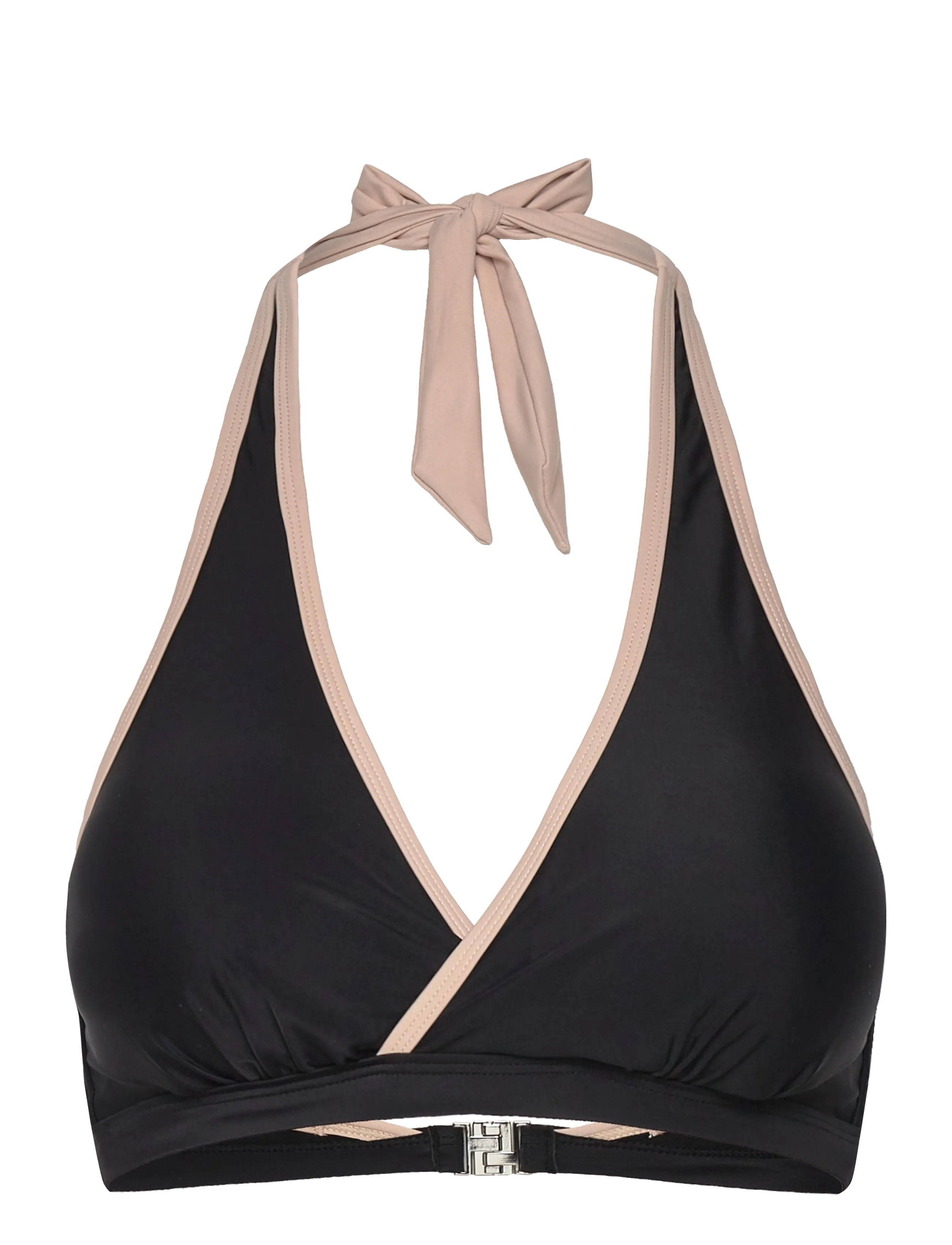 Swegmark MAUI HALTERNECK BIKINI BRA - Tøj - BLACK/BEIGE / black